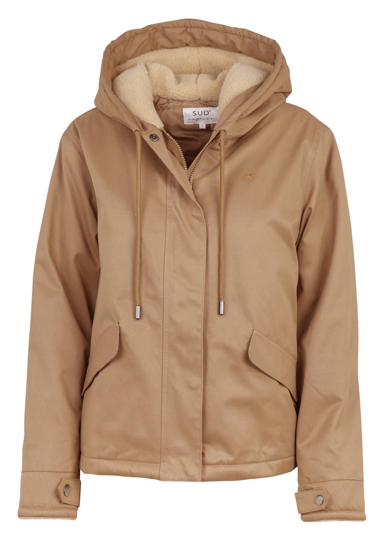 Blouson droit en coton mélangé SUD EXPRESS Beige