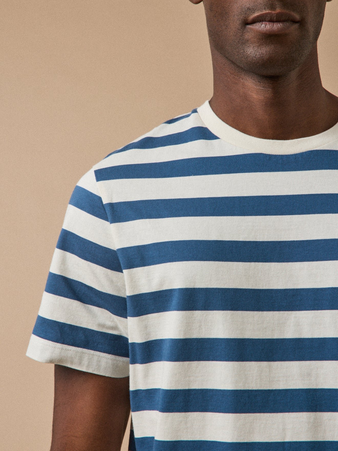 Striped organic cotton t-shirt CYRILLUS Blue