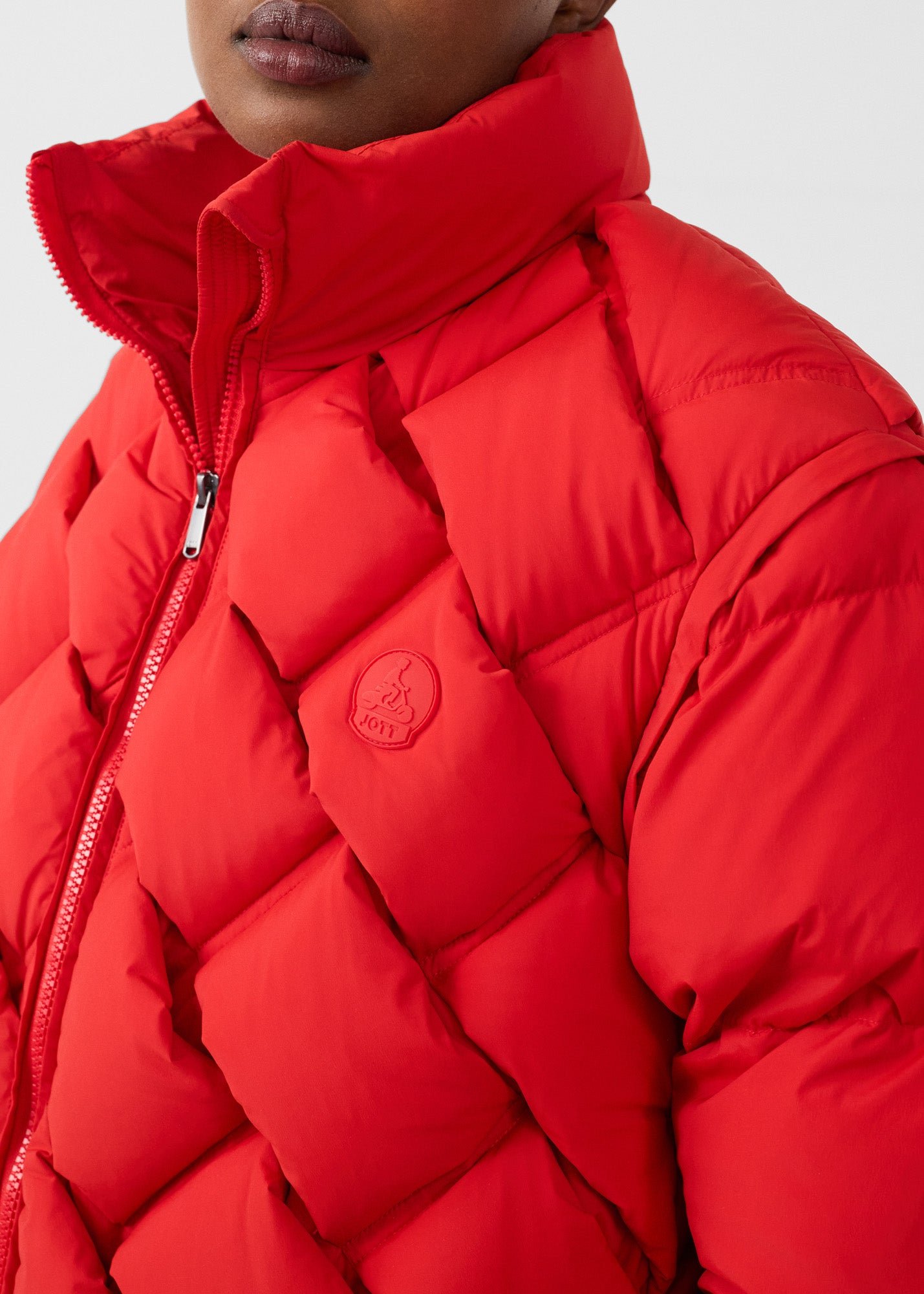 Alya quilted puffer cold weather jacket JOTT Red