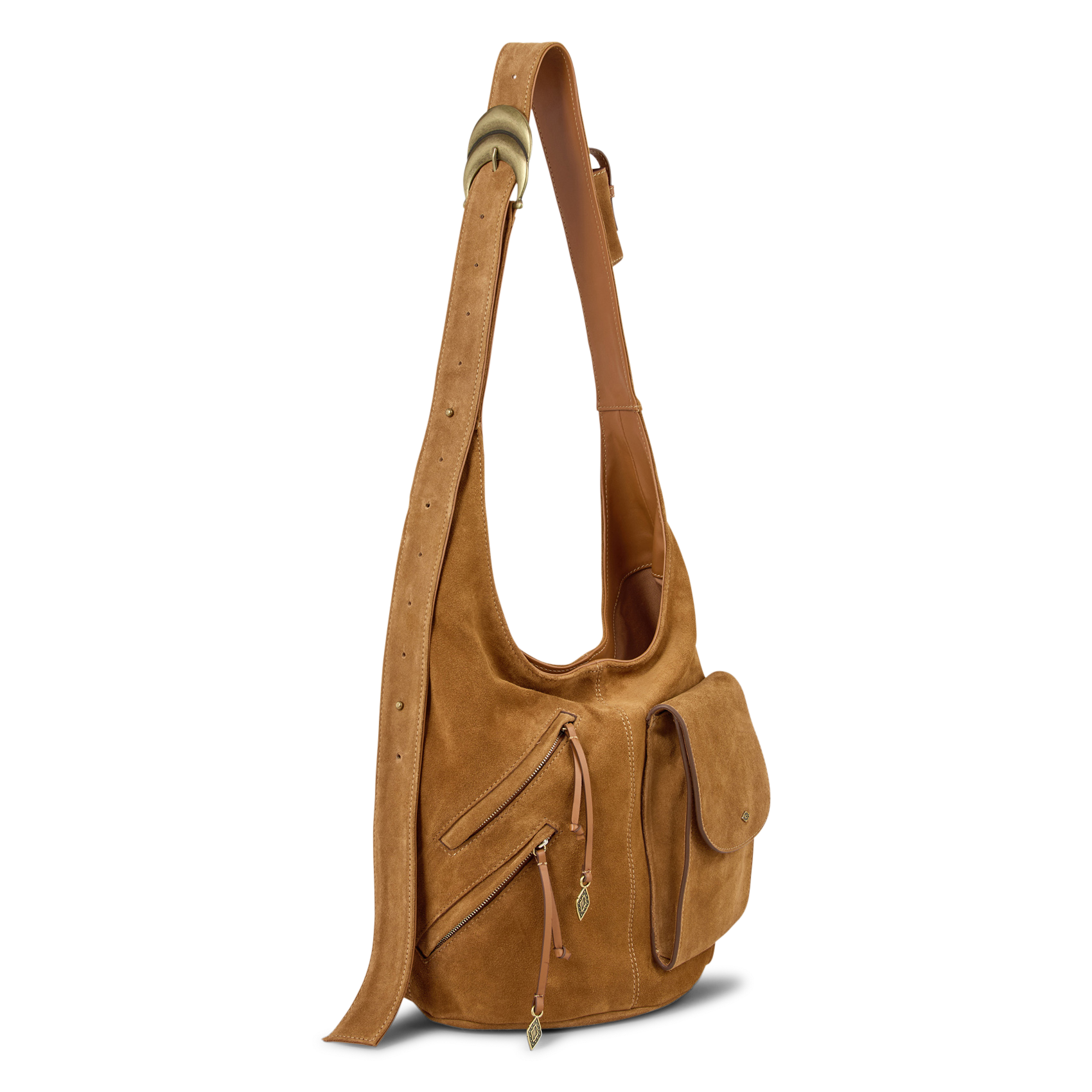 Schoudertas met meerdere zakken van leer BA&SH Bruin