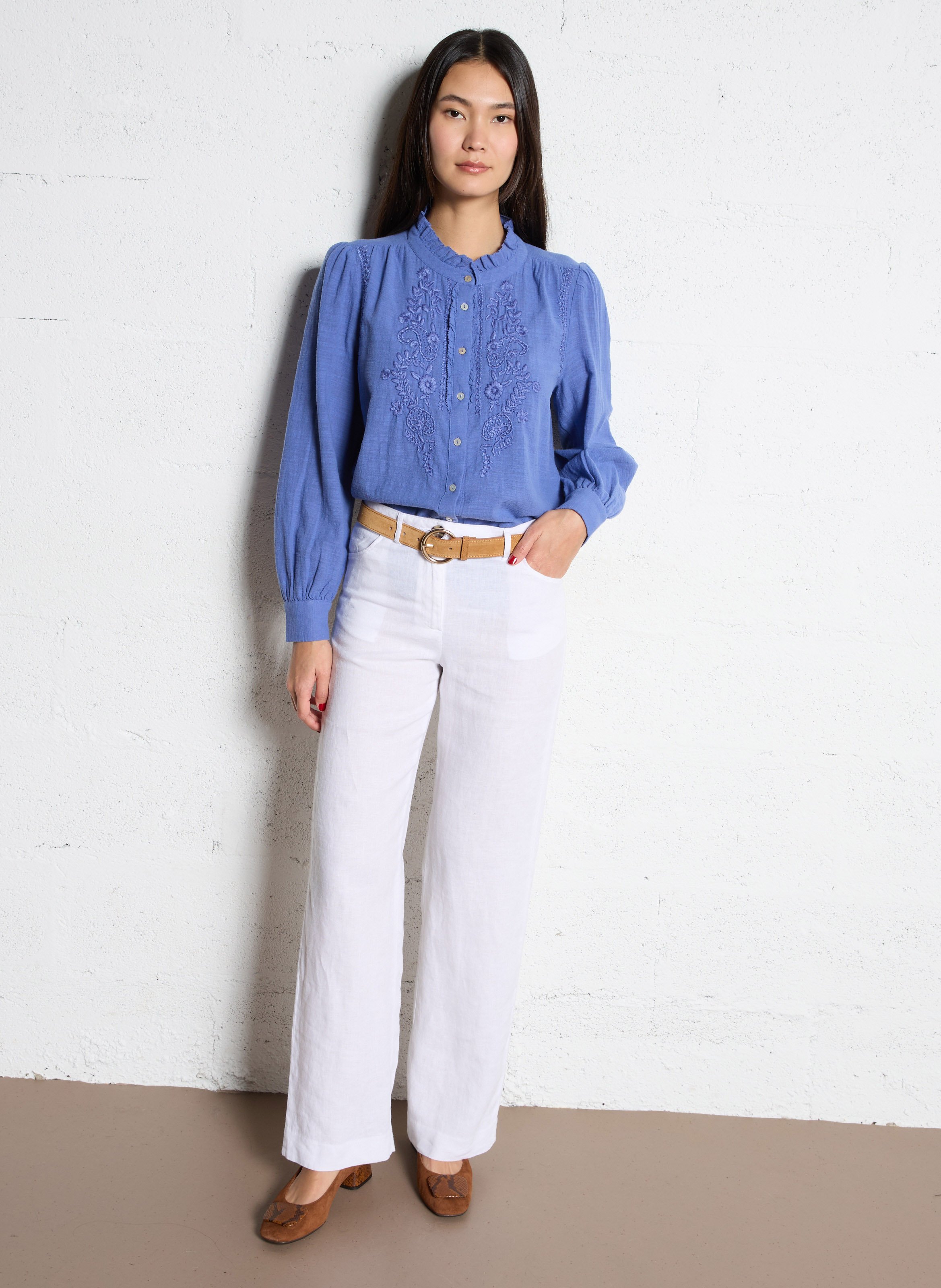 Ceinture en cuir velours LA PETITE ETOILE Marron