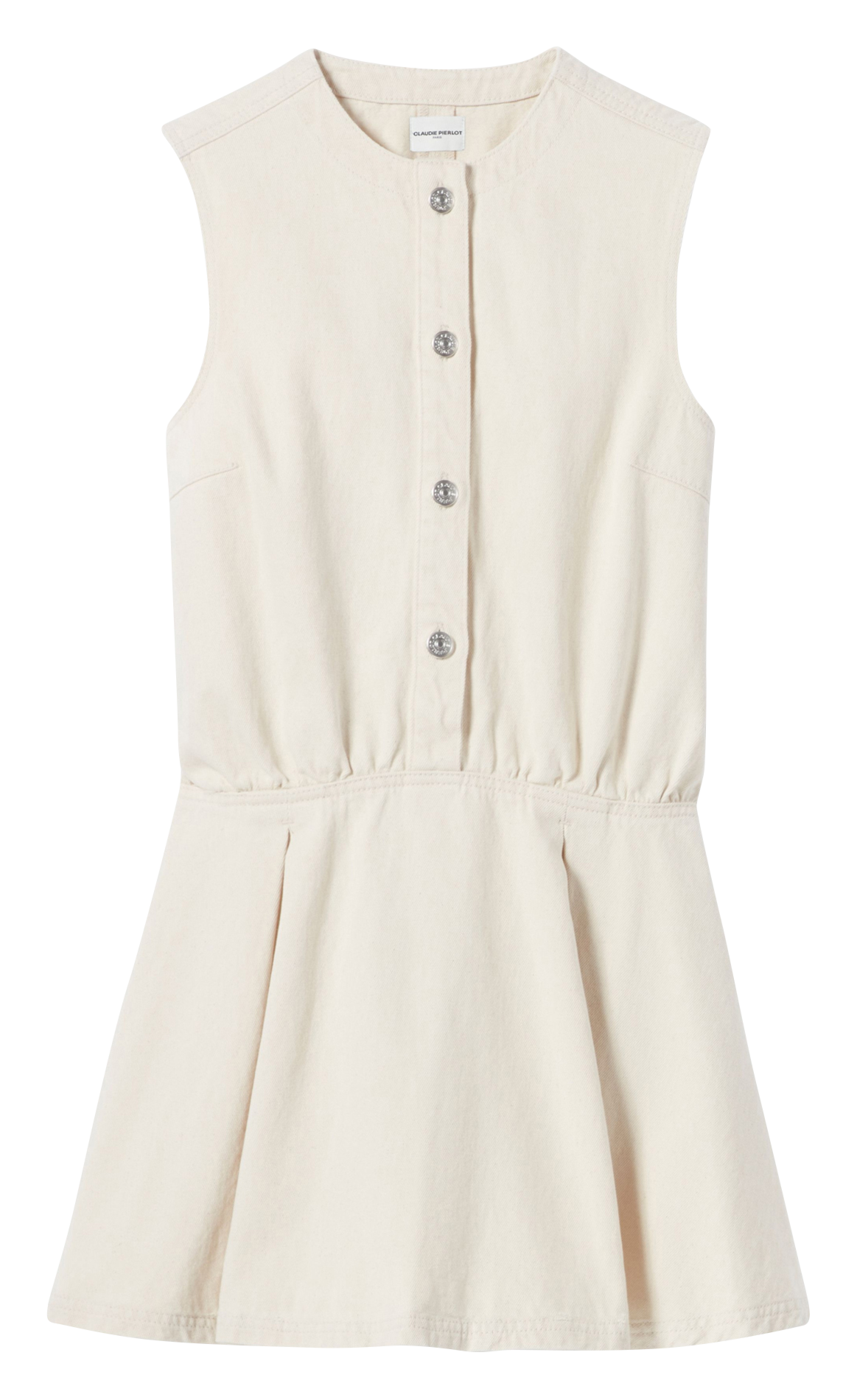 Robe courte sans manches en coton CLAUDIE PIERLOT Beige
