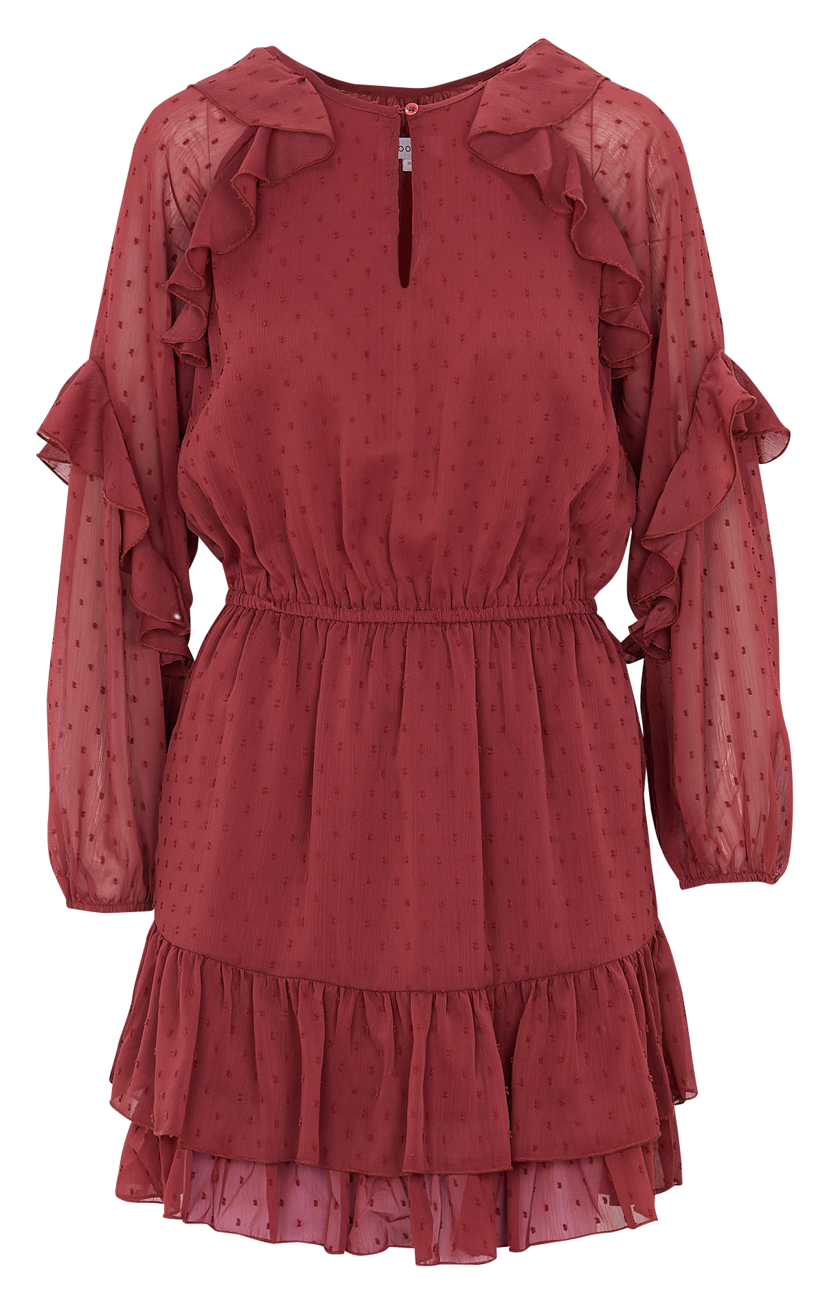 Korte jurk met ronde hals KOOKAI Rood