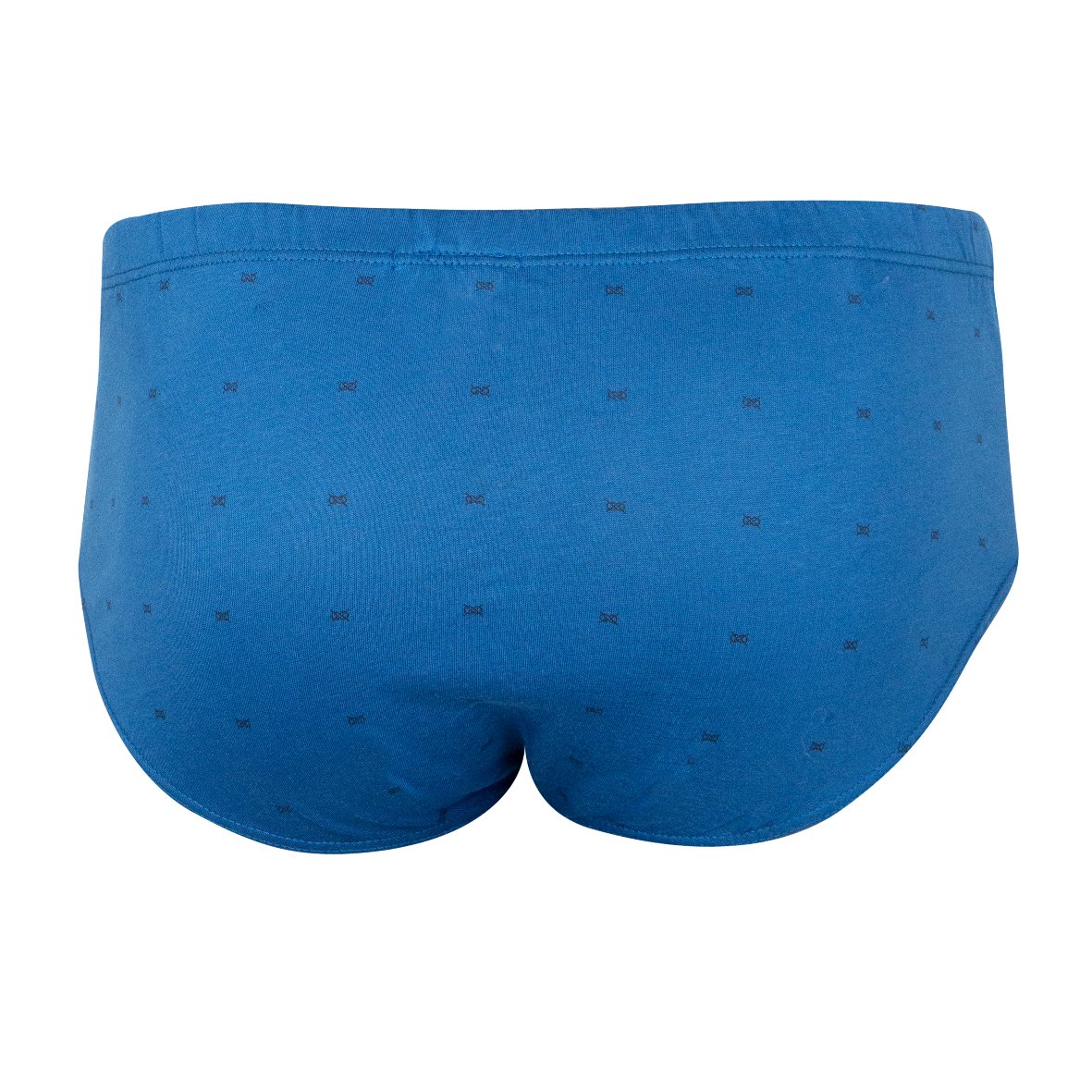 High-rise closed mercerized cotton panties Blue