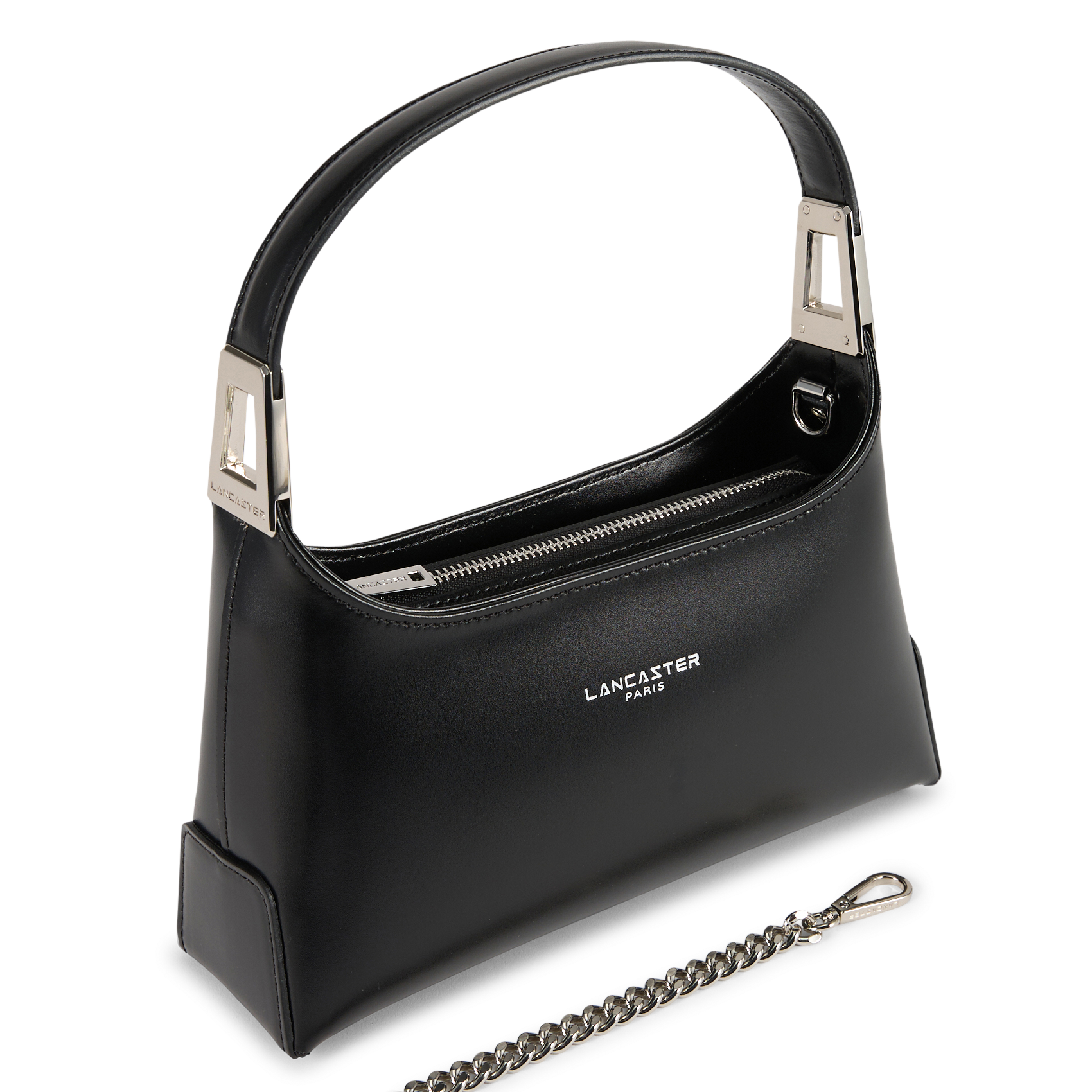 Sac porté main en cuir LANCASTER PARIS Noir