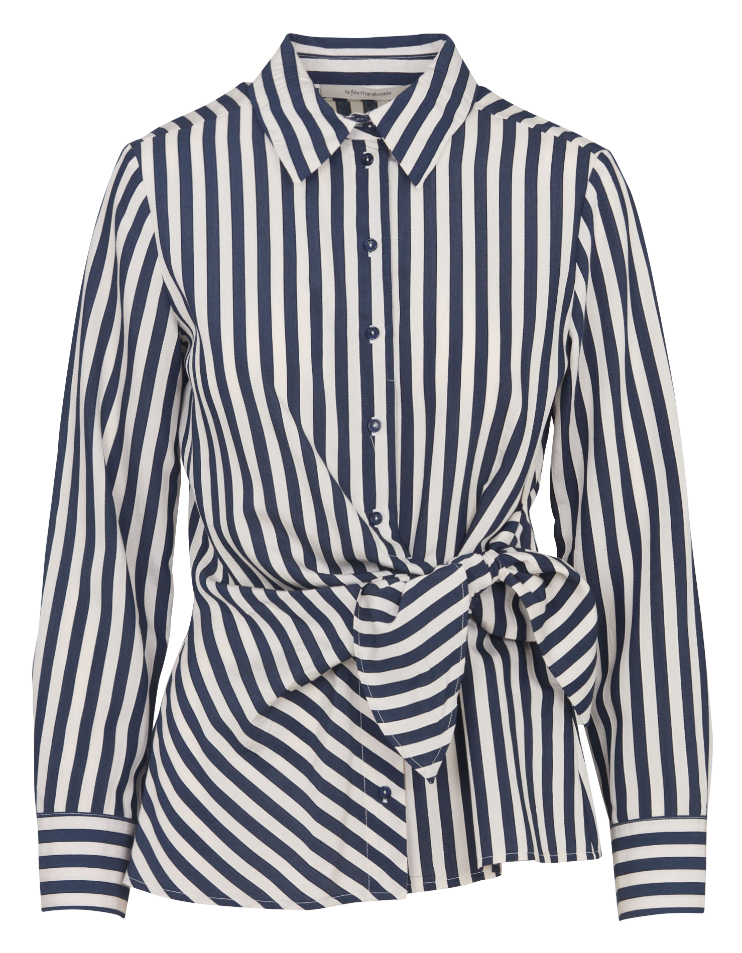 Gestreepte blouse met klassieke kraag LA FEE MARABOUTEE Blauw