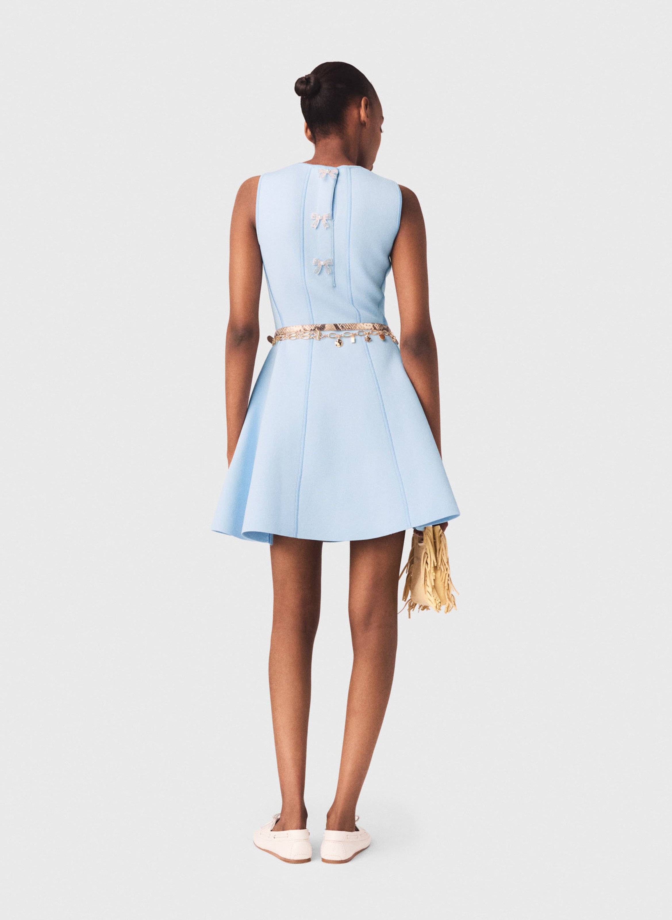 Korte jurk met ronde hals MAJE Blauw