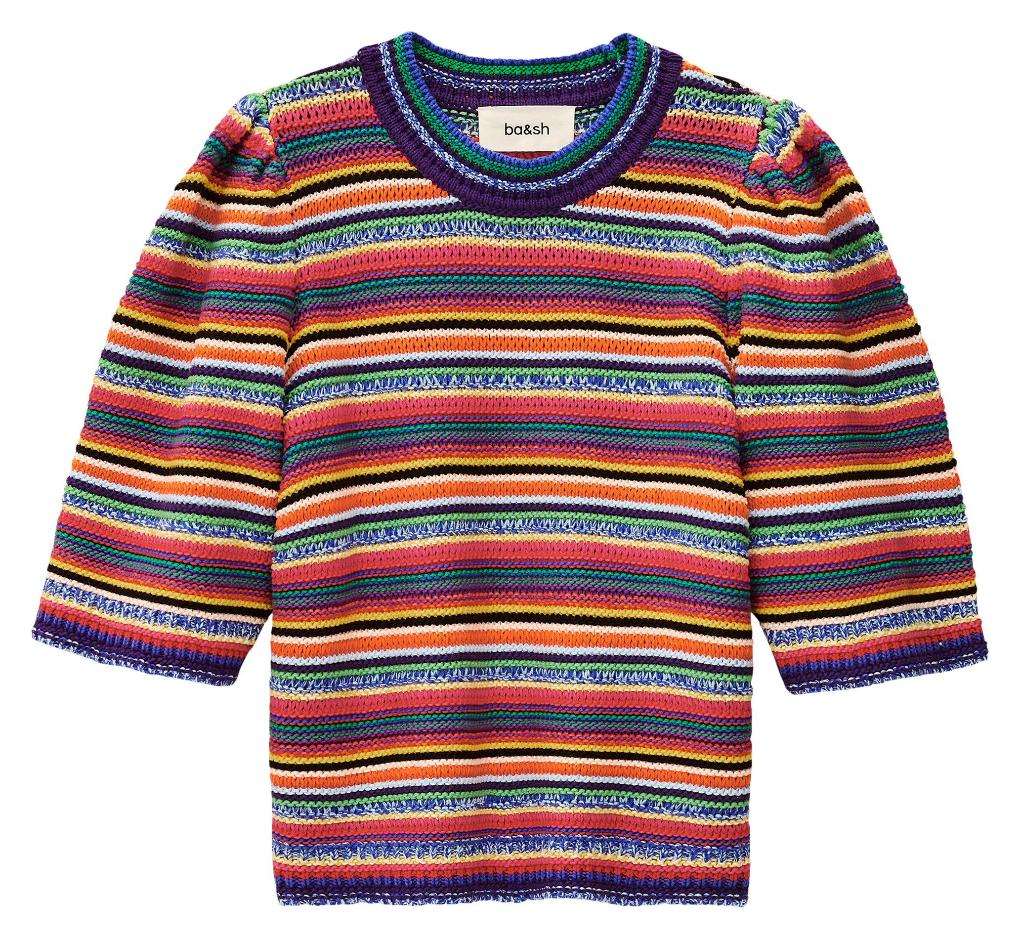 Pull col rond en coton BA&SH Multicolore