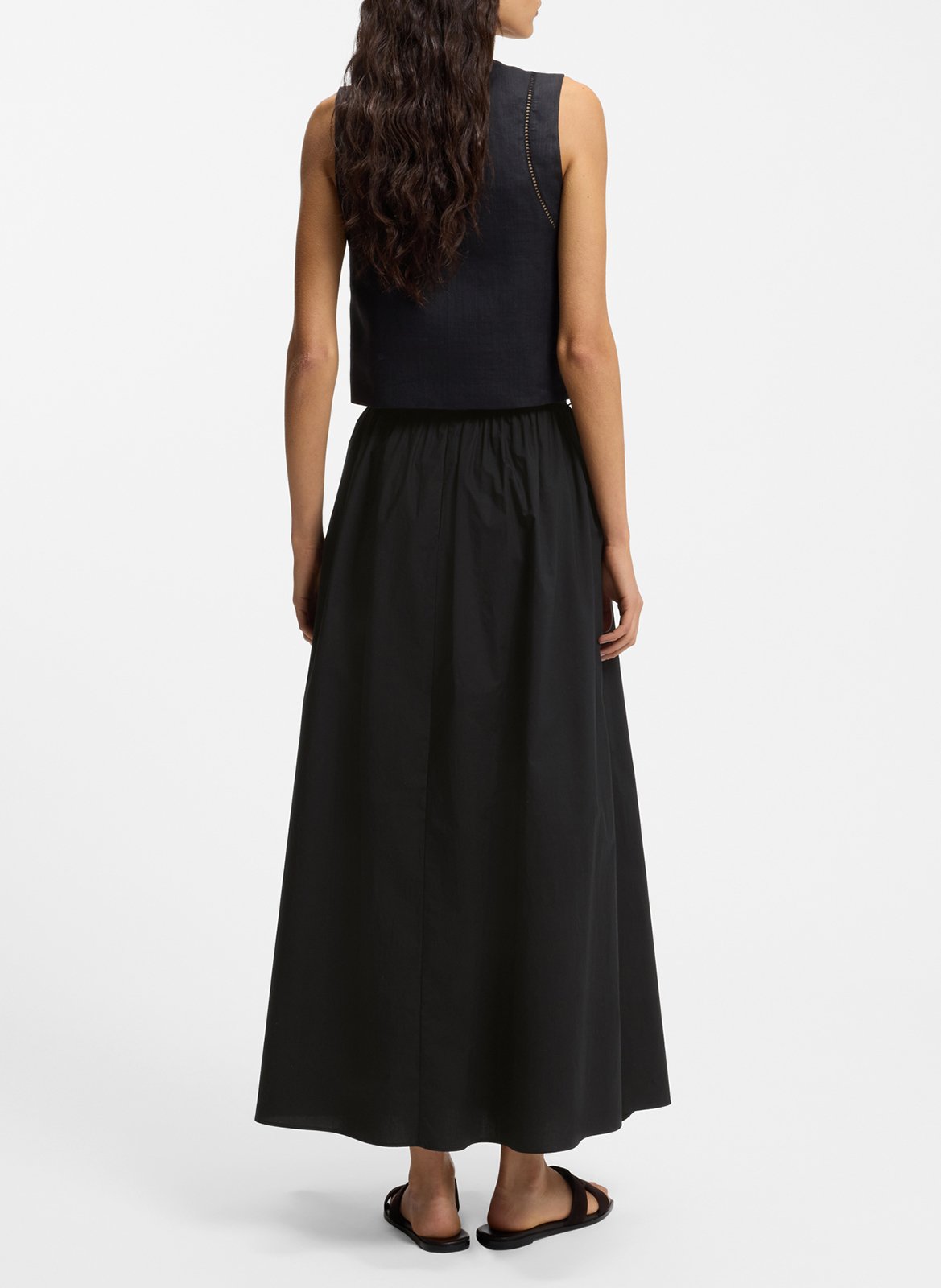 Long A-line cotton skirt BOSS Black