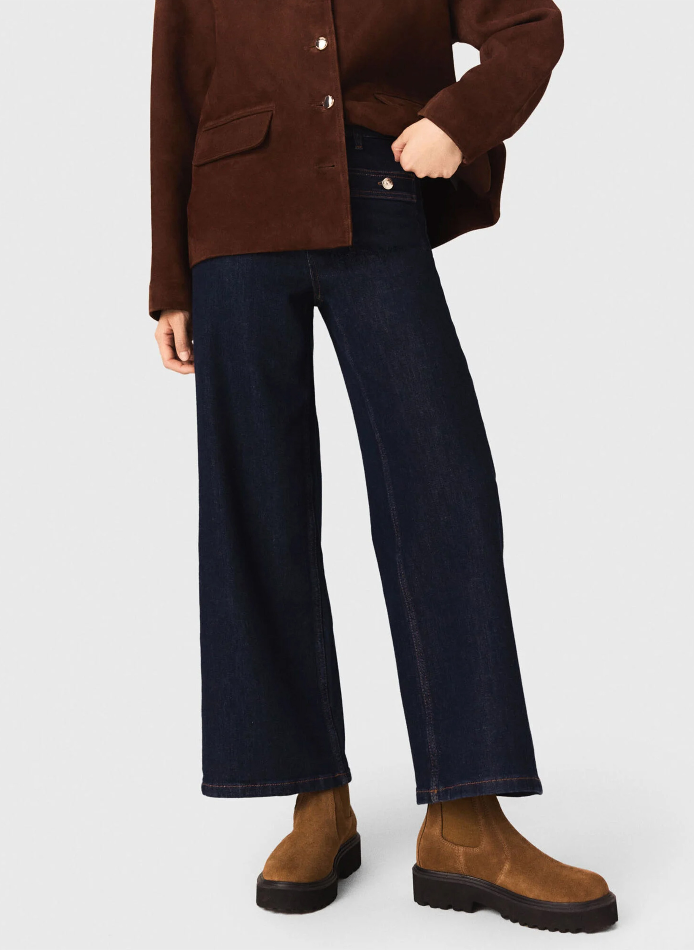 Jean large à poches plaquées MAJE Bleu