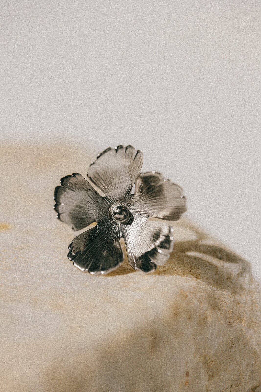 Maxi gold-plated flower ring MONSIEUR SIMONE Silver