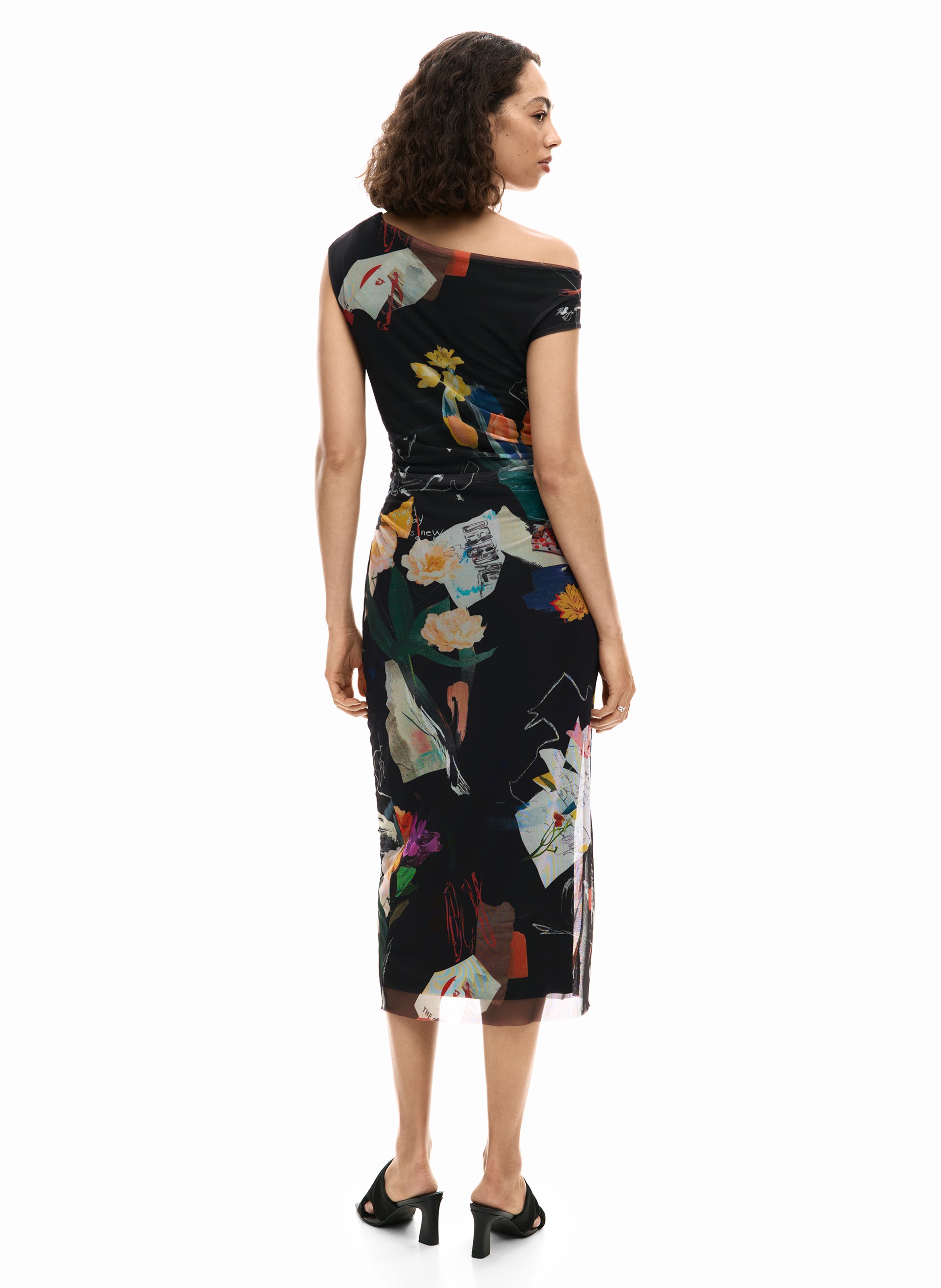 Midi Straight Collage Dress DESIGUAL Black