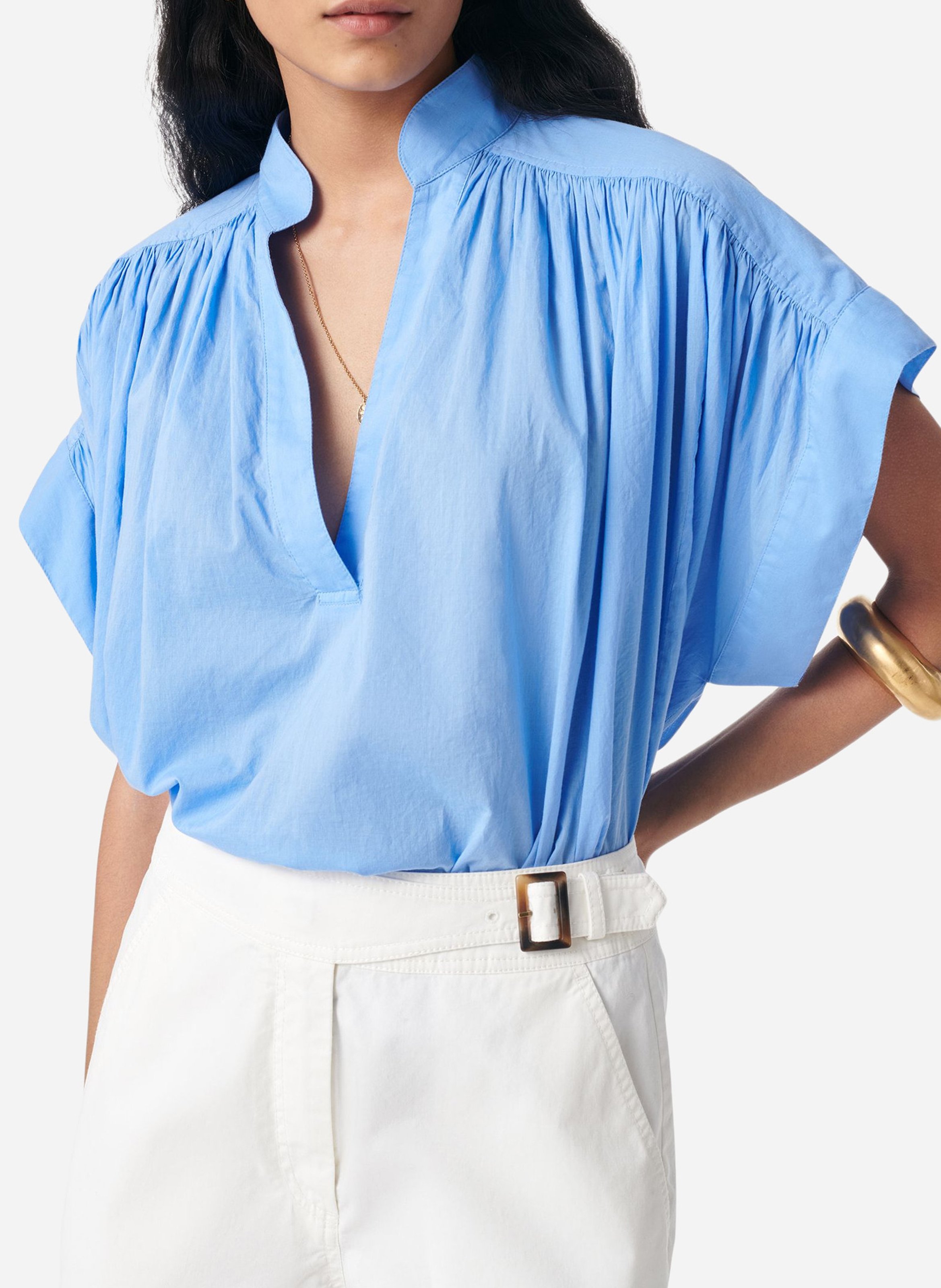 Weite Baumwollbluse mit V-Ausschnitt VANESSA BRUNO