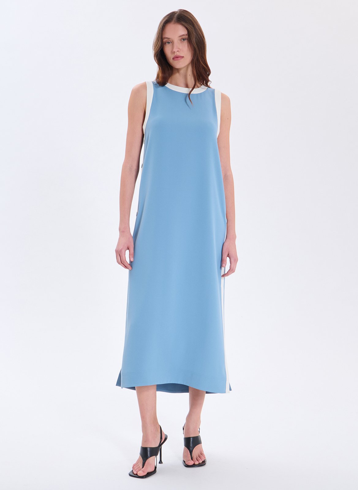 Lange jurk met ronde hals ZAPA Blue