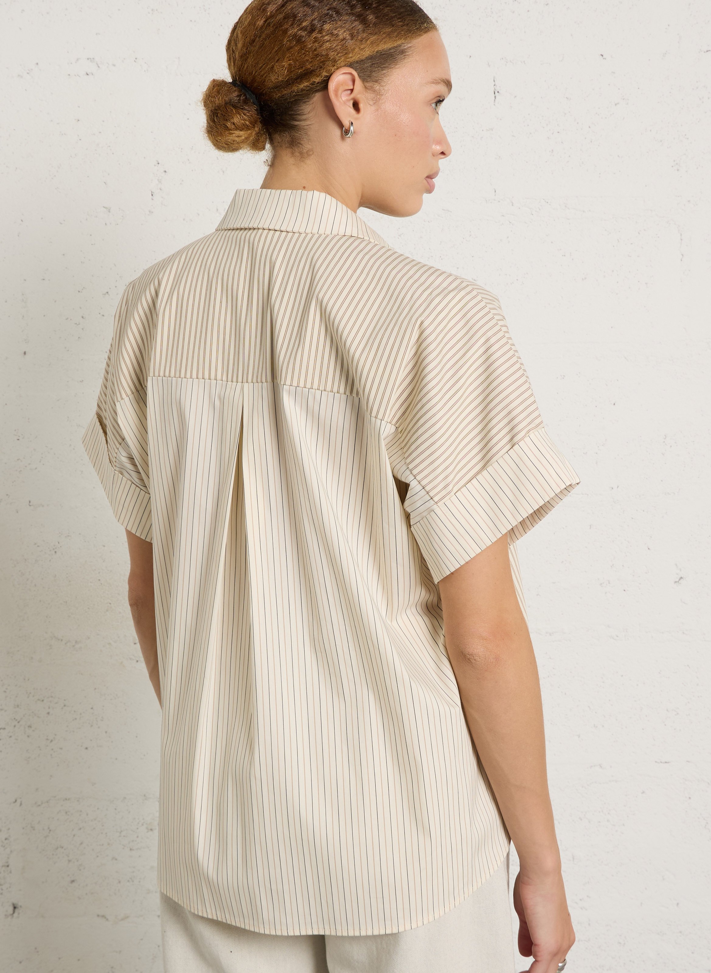 Getailleerd overhemd van gemengd katoen IMPERIAL Beige