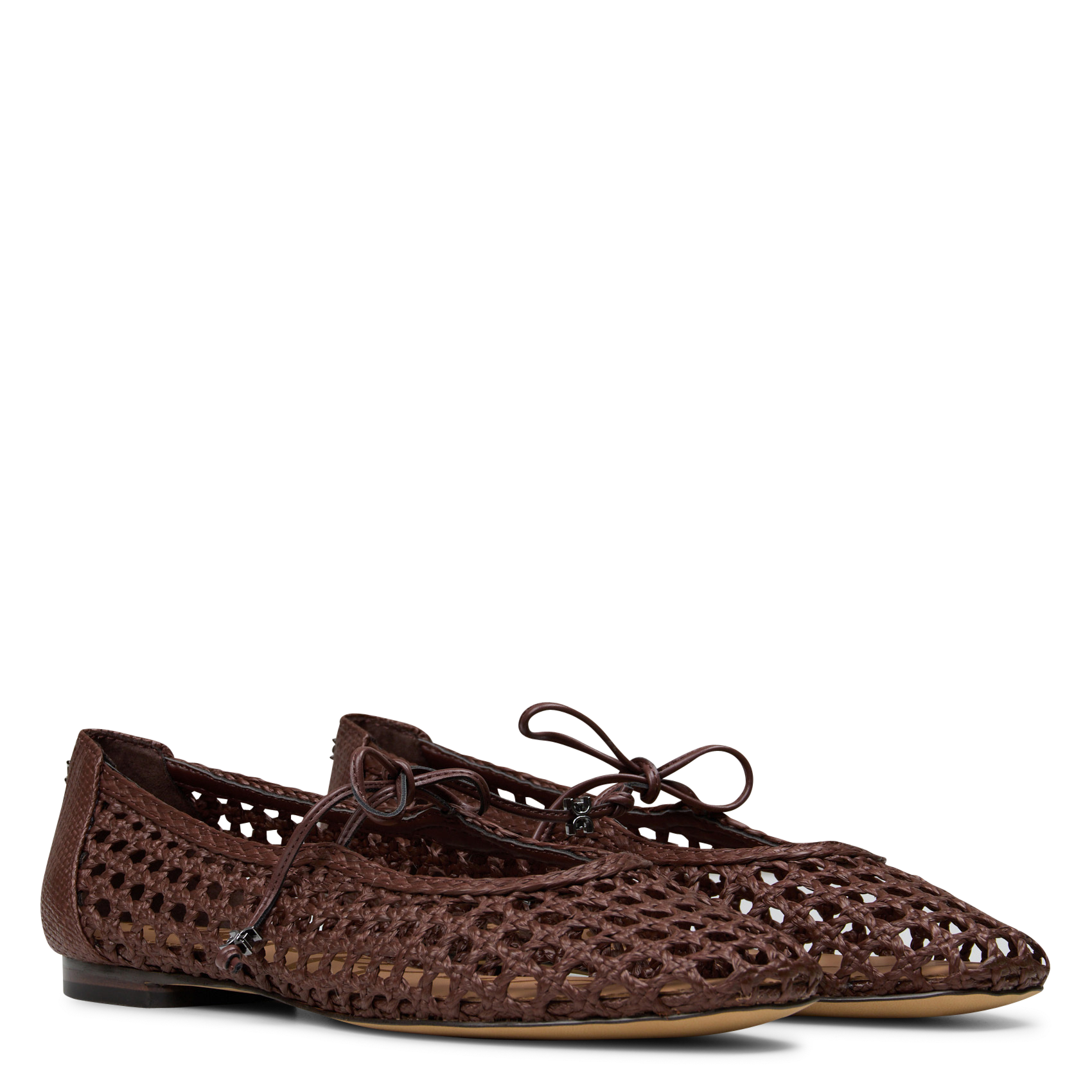 Ballerines en filet ajouré en raphia SAM EDELMAN Marron