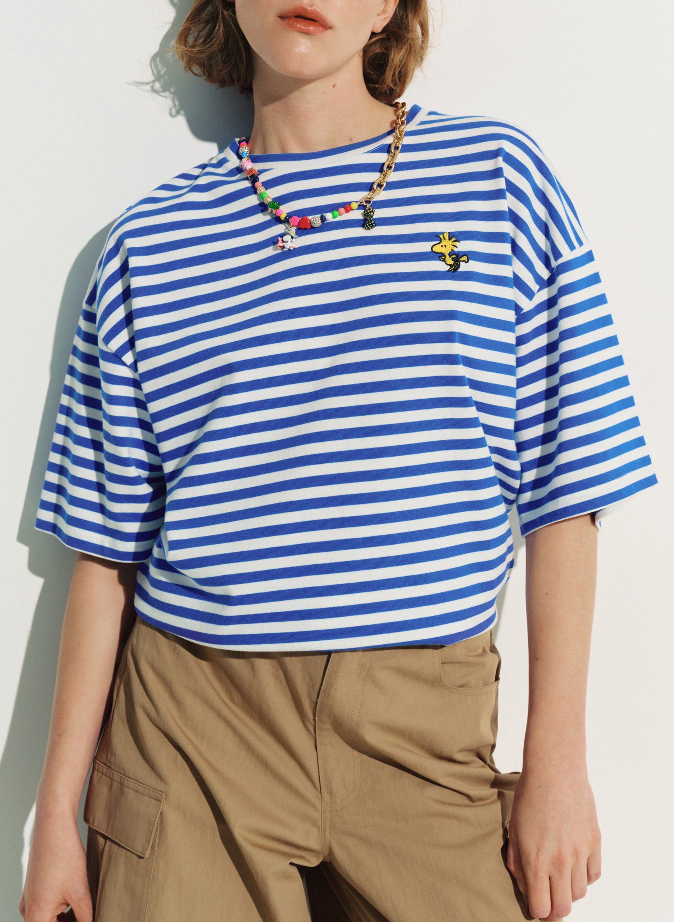 Round-neck striped T-shirt ESSENTIEL ANTWERP Blue