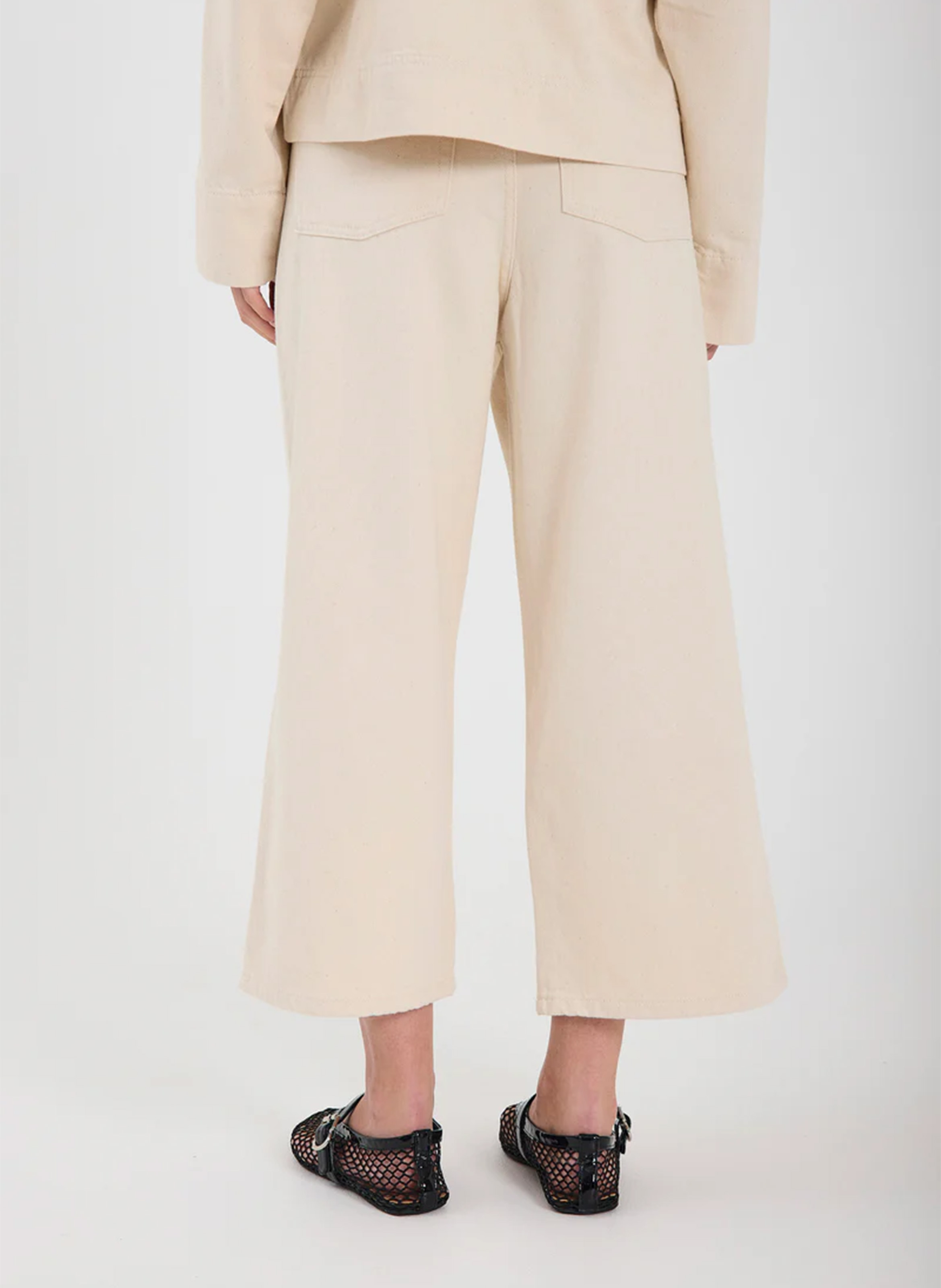 Cropped organic cotton and cotton jeans NORR White