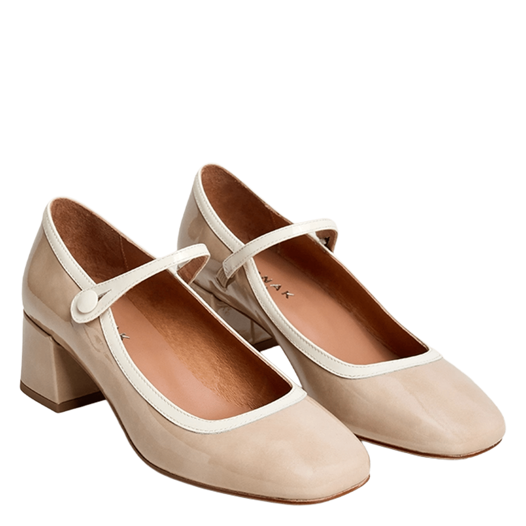 Escarpins en cuir vernis JONAK Beige
