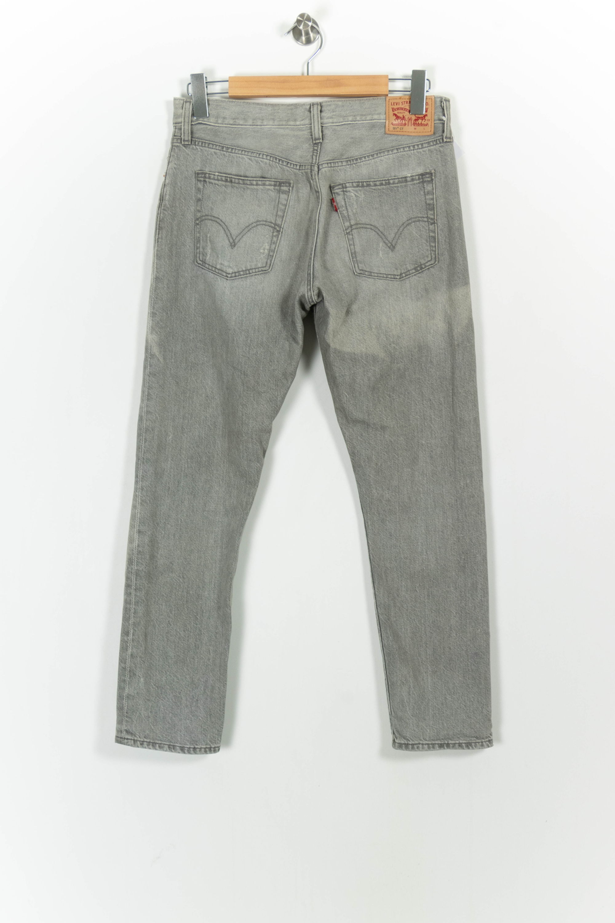 Cropped slim jeans with studs LEVI'S - Seconde main Grey