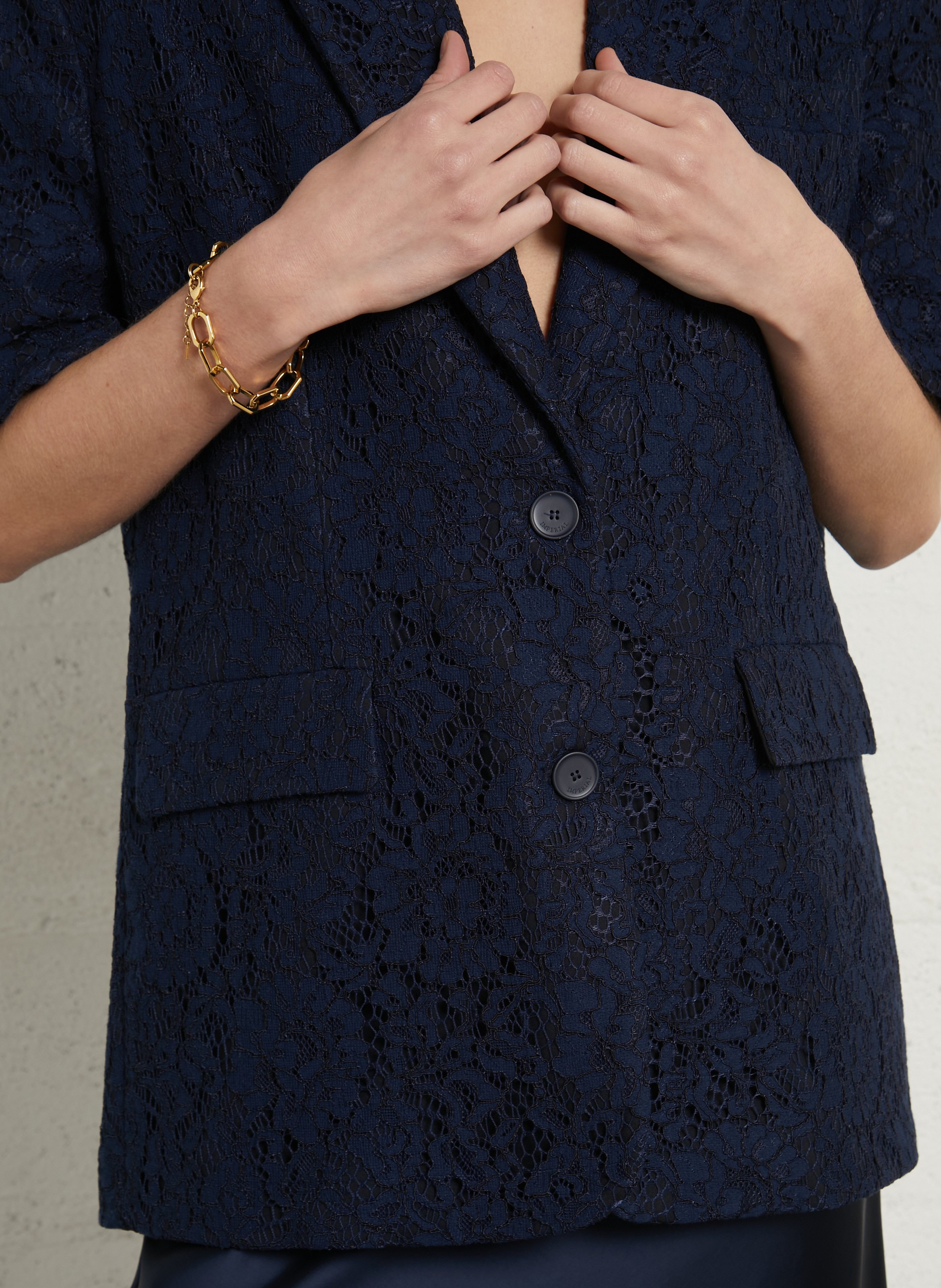 Short-sleeved lace blazer IMPERIAL Blue