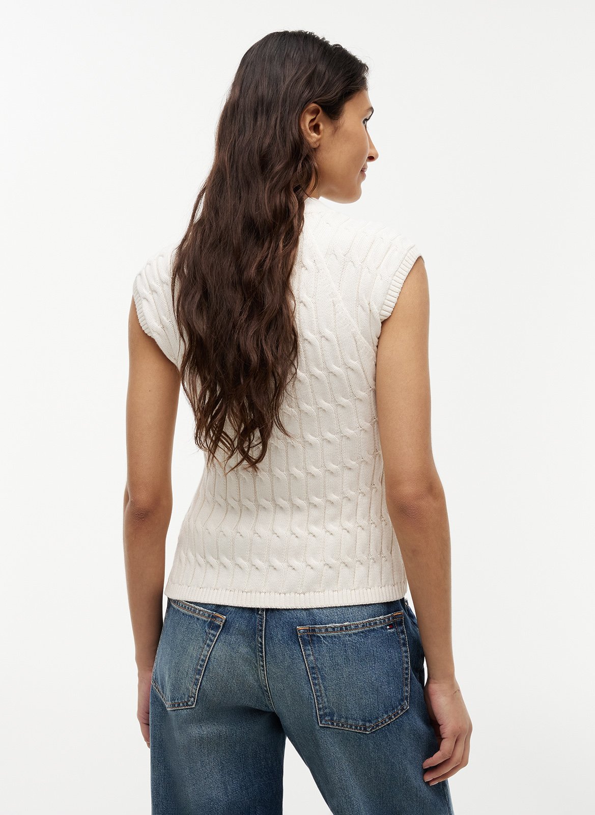 Katoenen top met V-hals TOMMY HILFIGER Geel