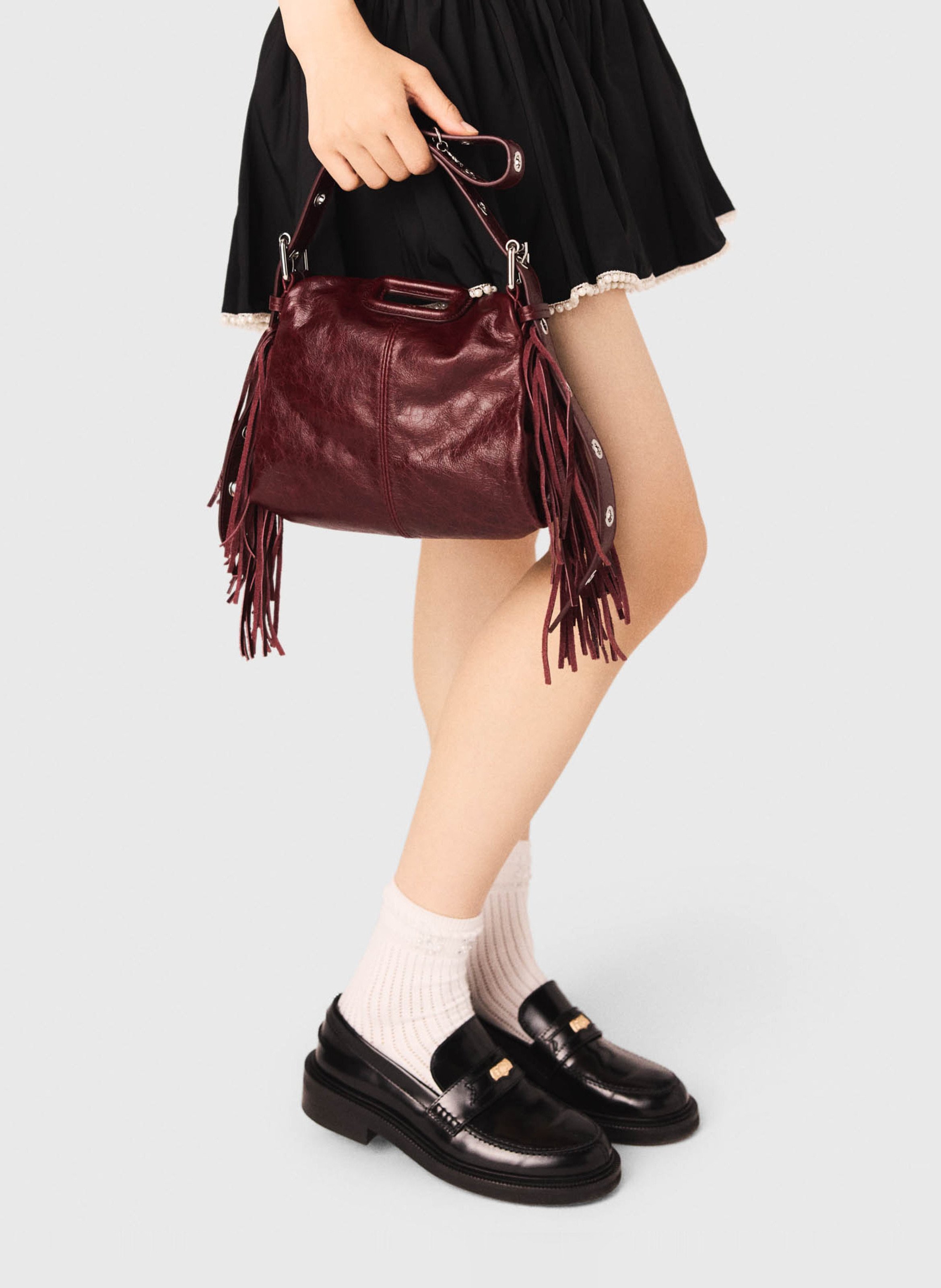 Leren clutch MAJE Rood