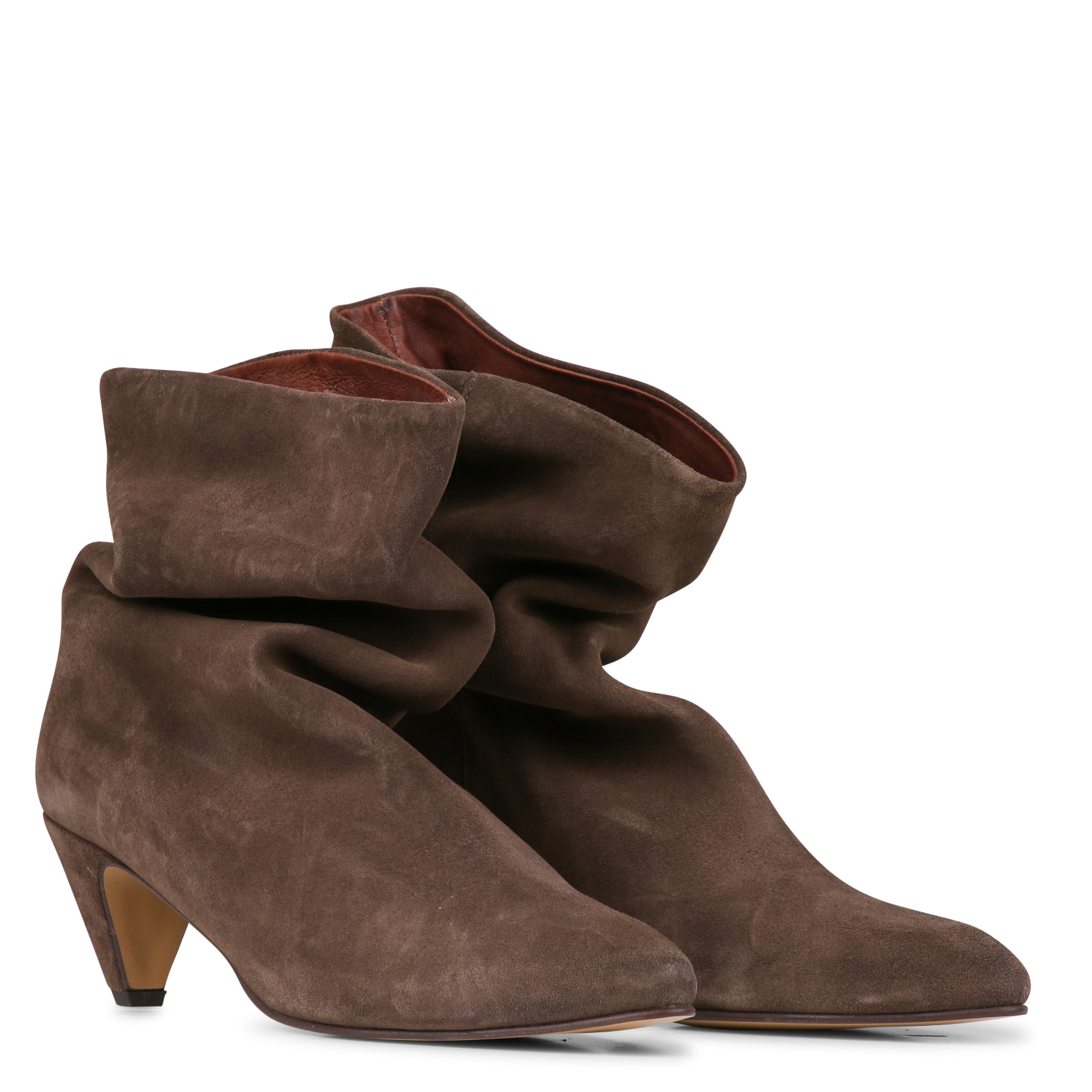 Bottines à talon en velours ANONYMOUS COPENHAGEN Marron
