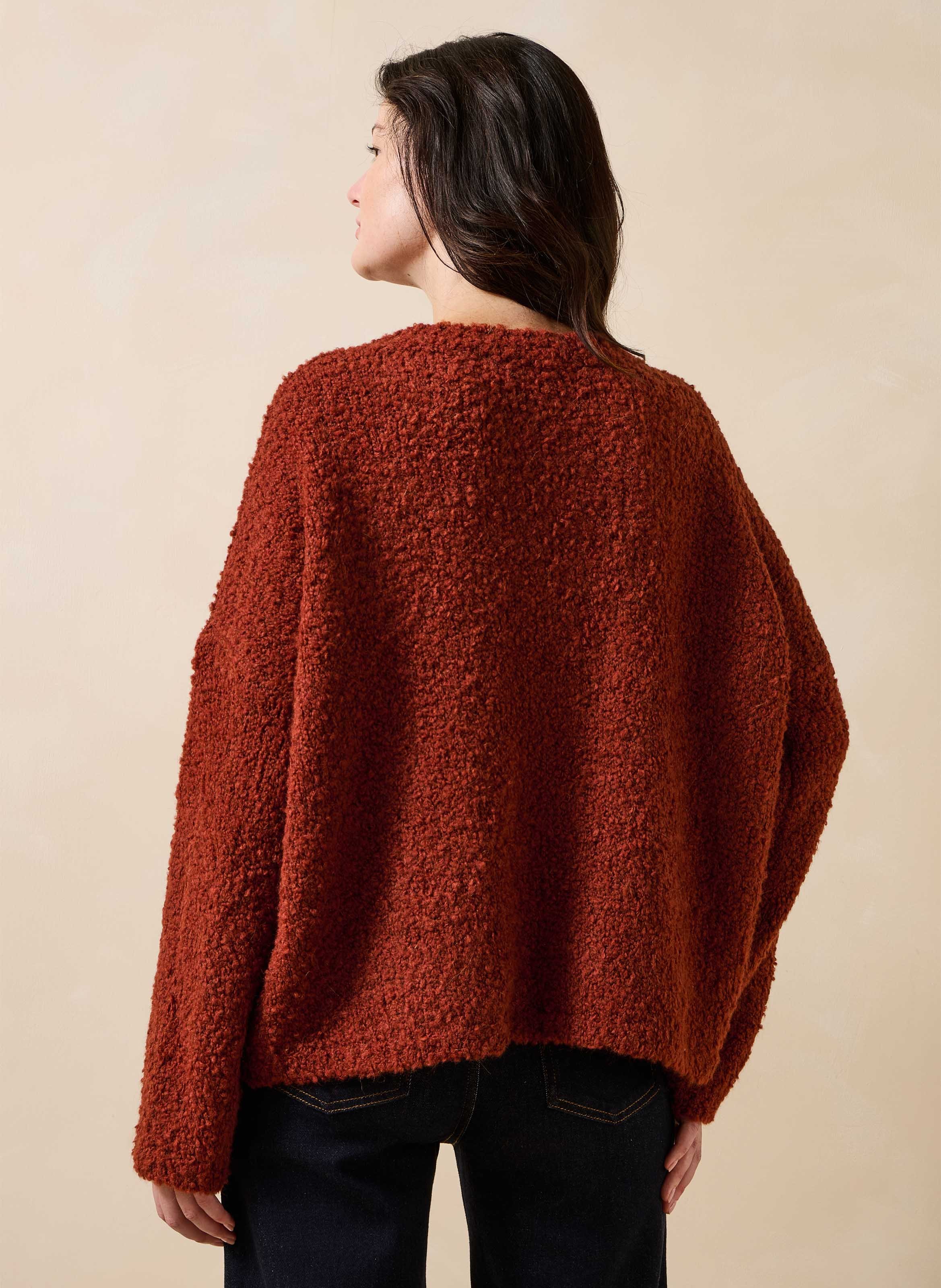 Pull oversize en laine mélangé LA FEE MARABOUTEE Marron