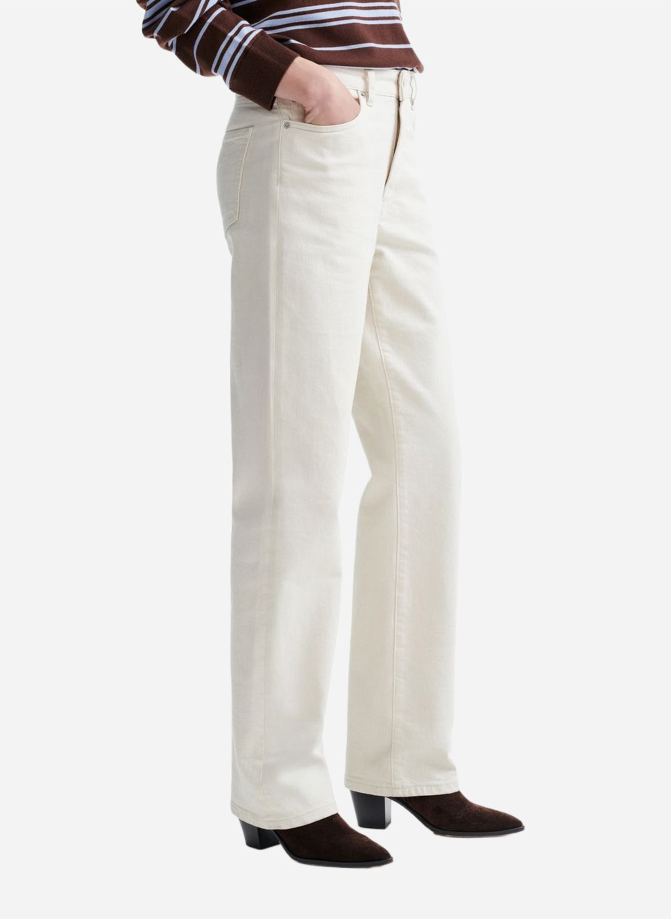Pantalón recto de algodón VANESSA BRUNO Beige