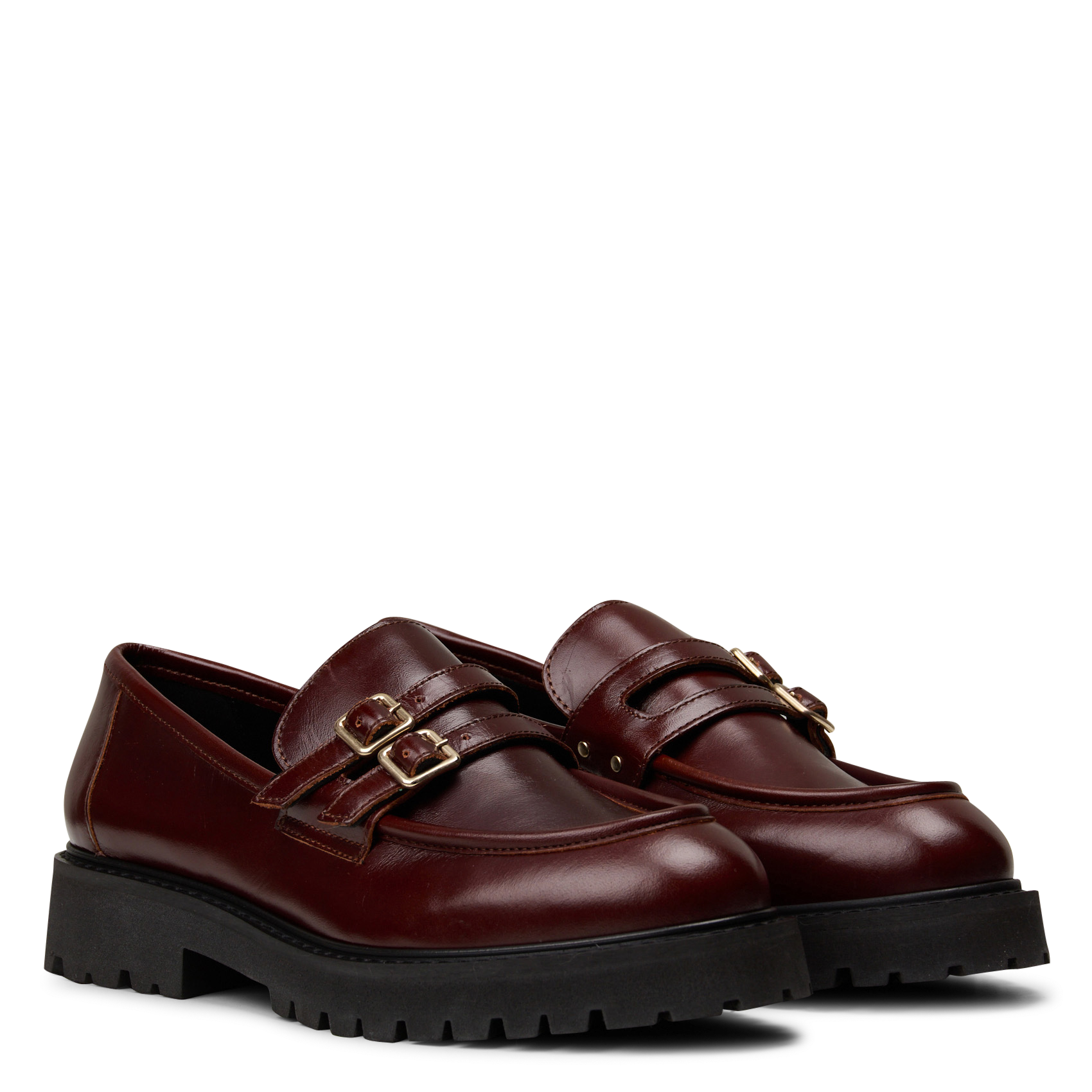 Mocassins à boucles en cuir de vachette MAISON TOUFET Marron