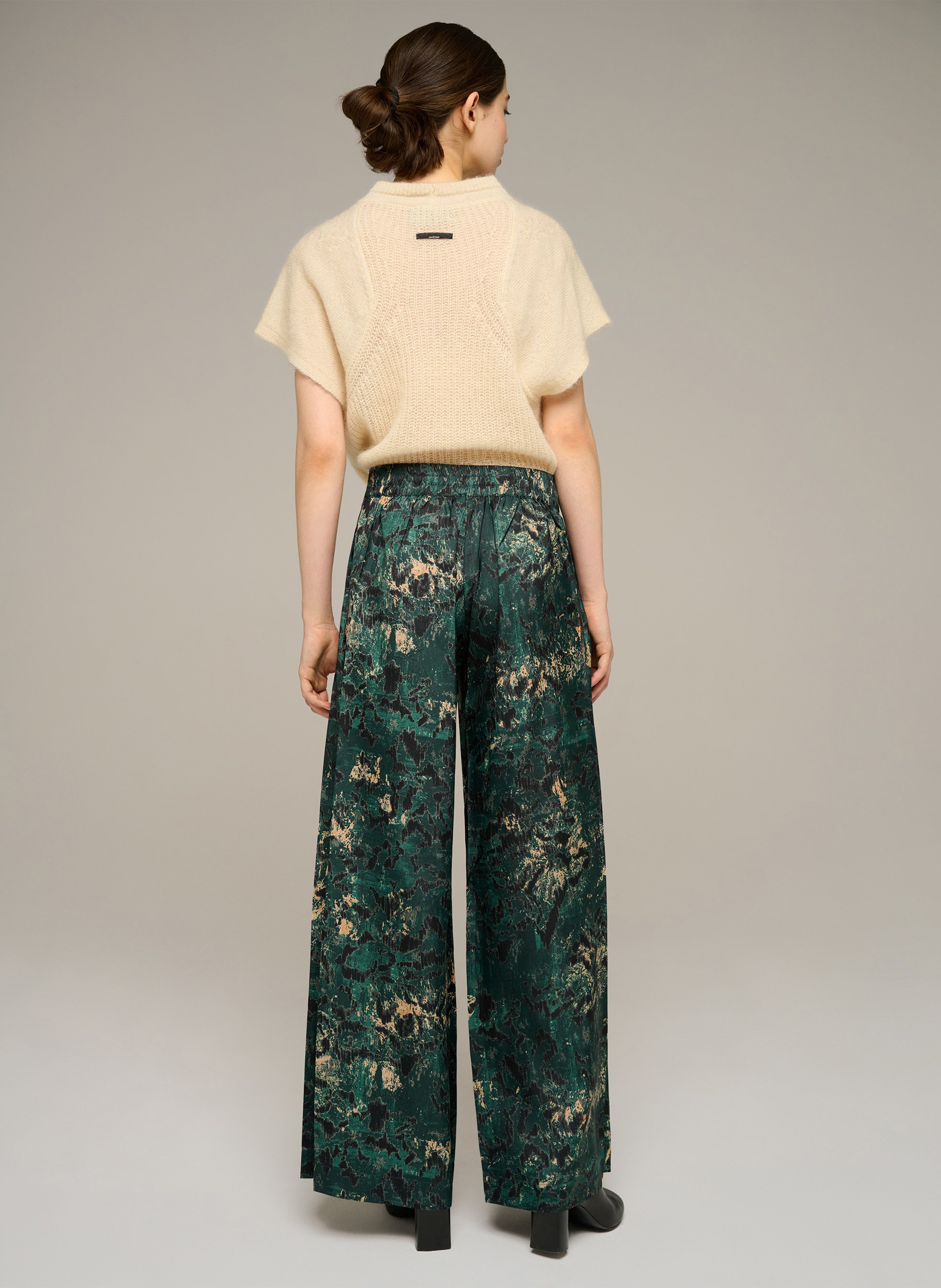 Pantalon large imprimé COTELAC Vert