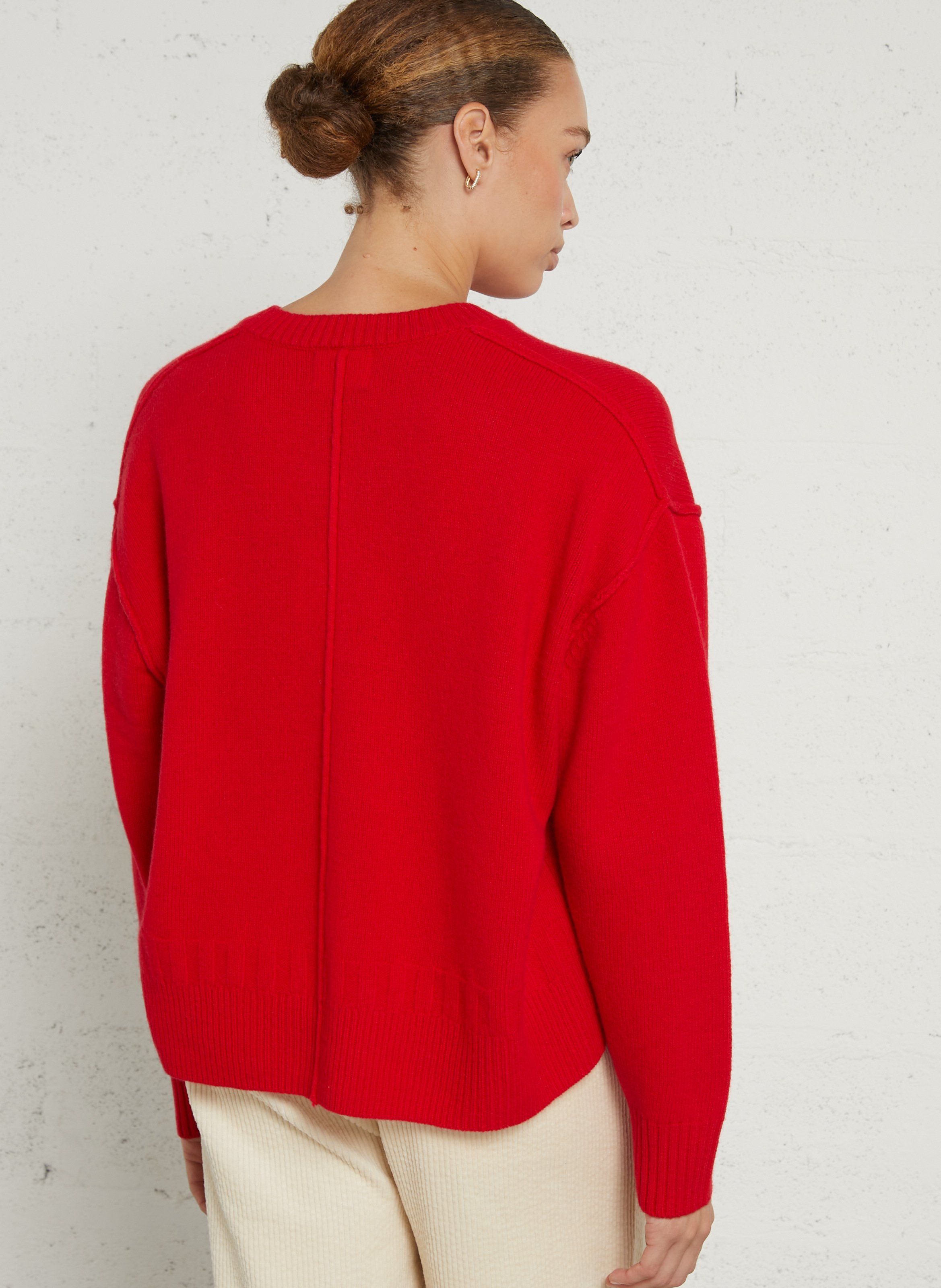 Pull col rond en laine BELLA JONES Rouge