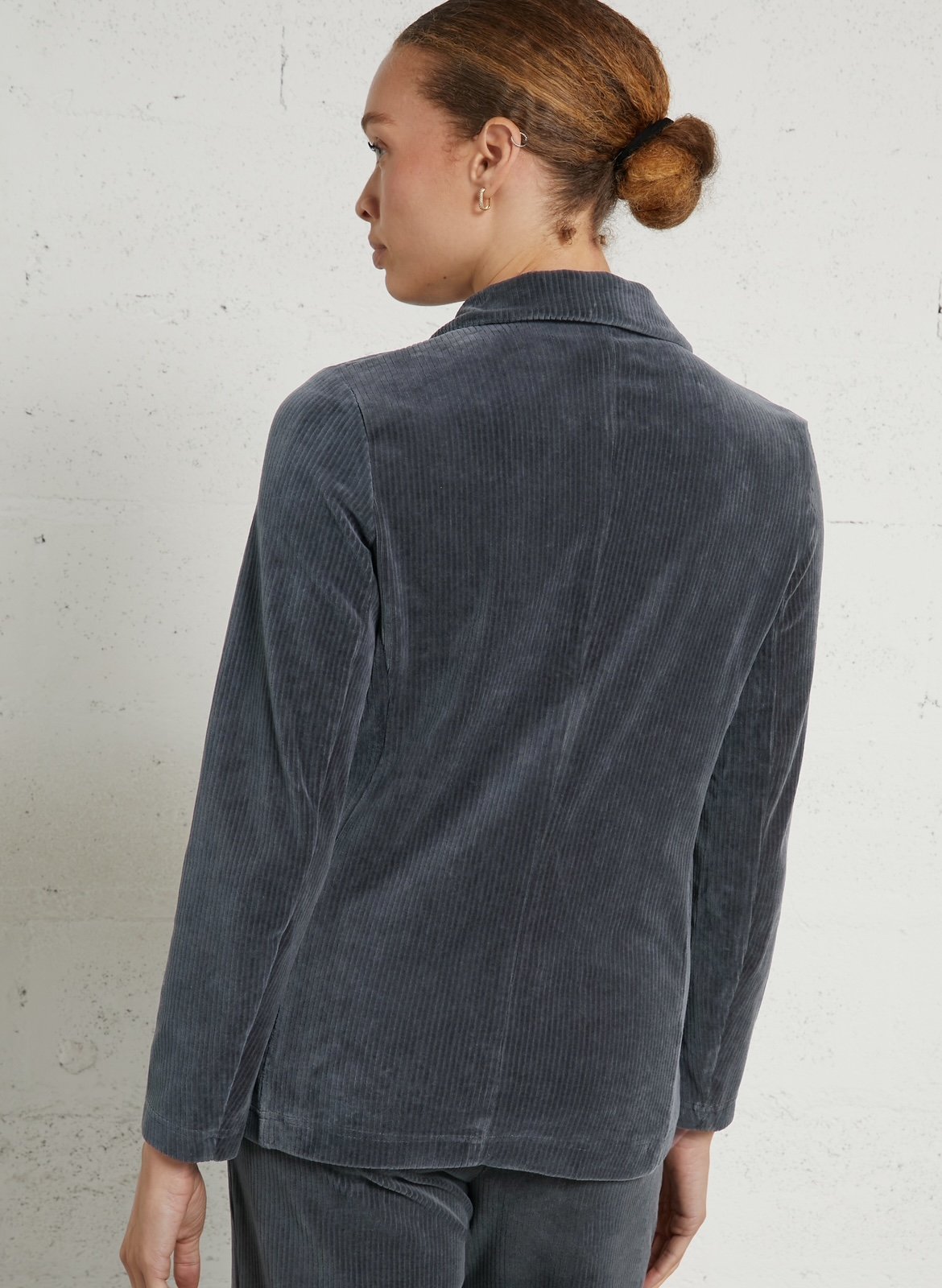 Veste col tailleur en coton mélangé NICE THINGS Gris