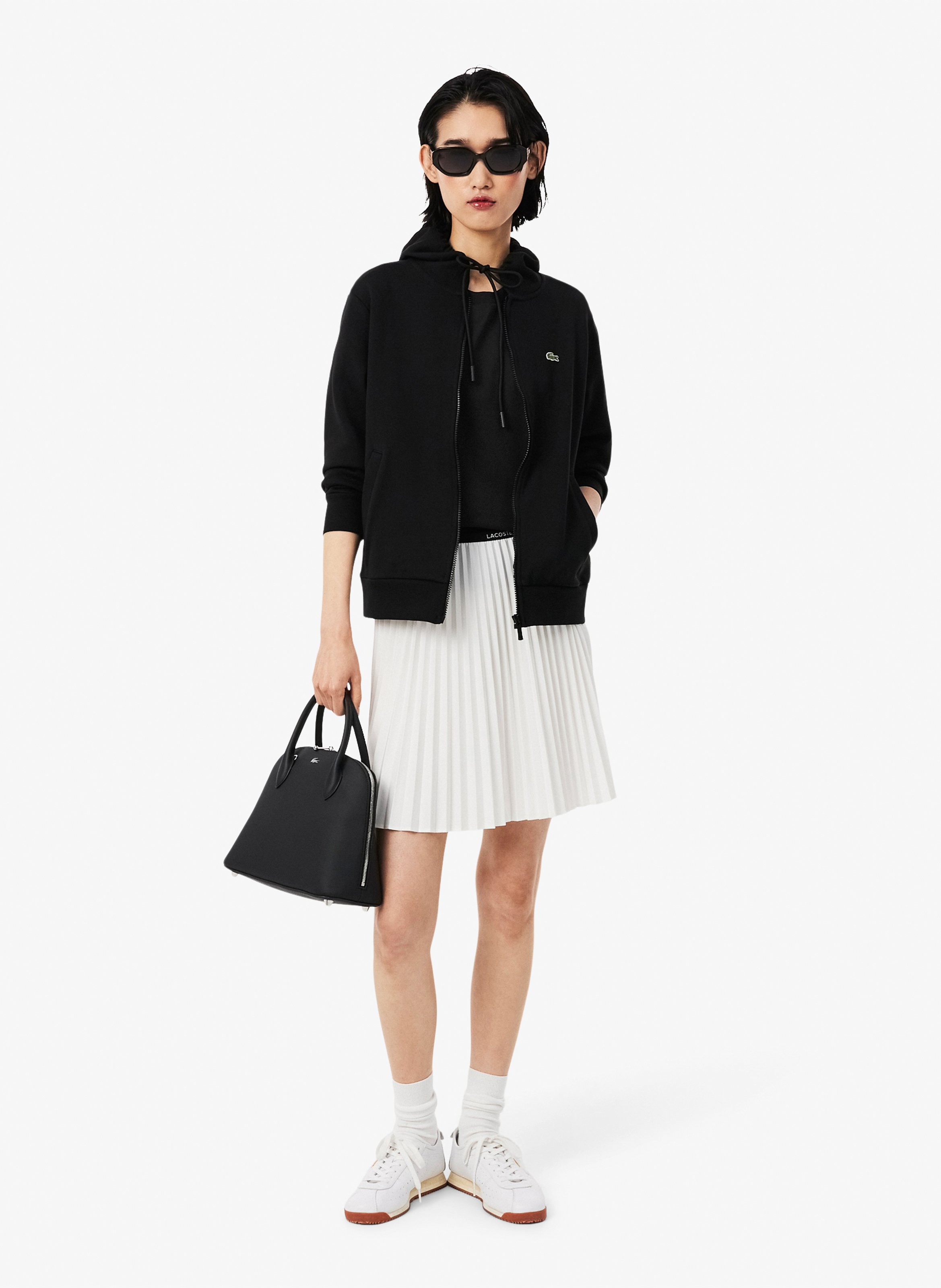 Tee-shirt manches courtes en coton LACOSTE Noir
