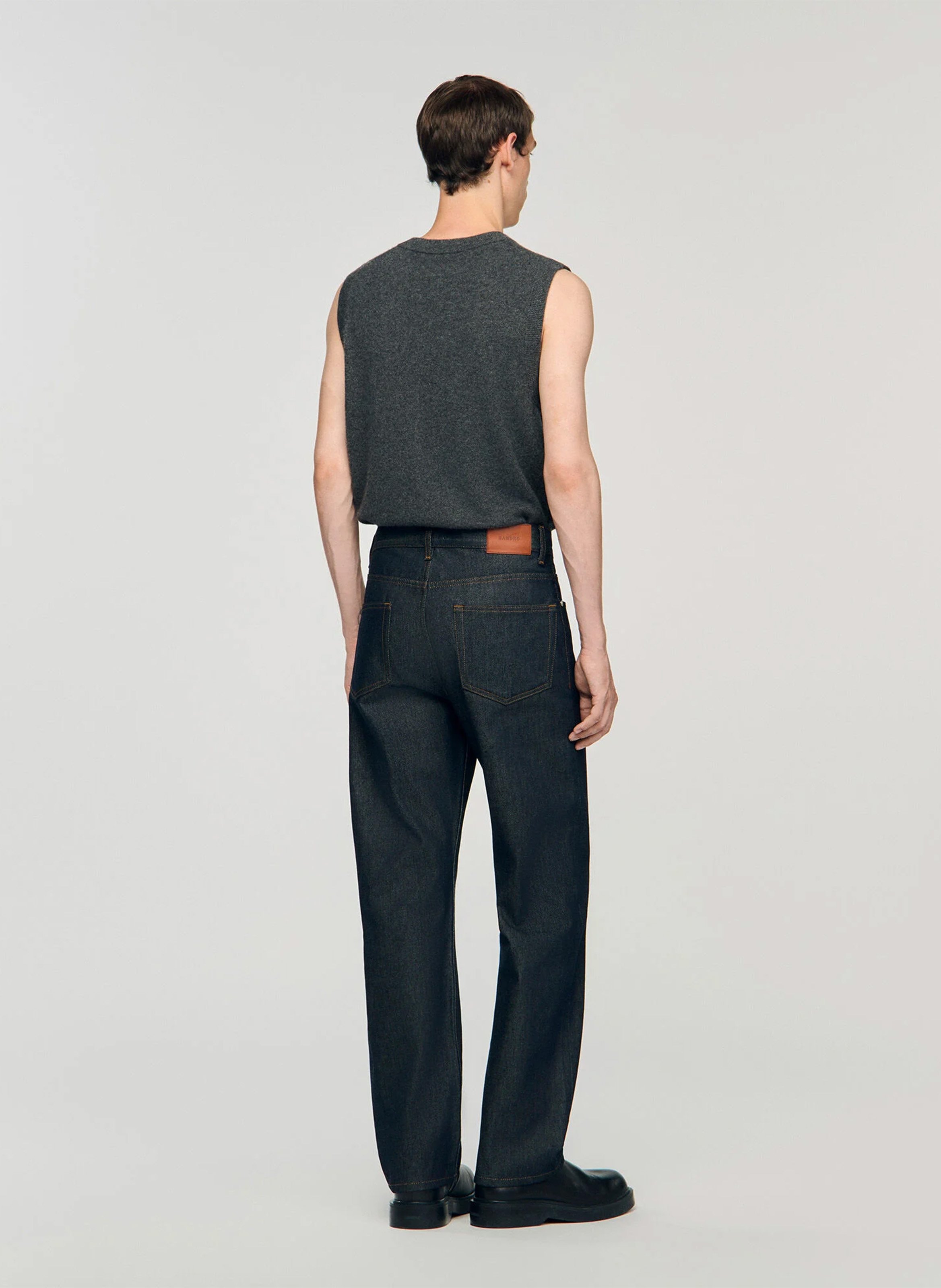 Jean droit en coton SANDRO Bleu