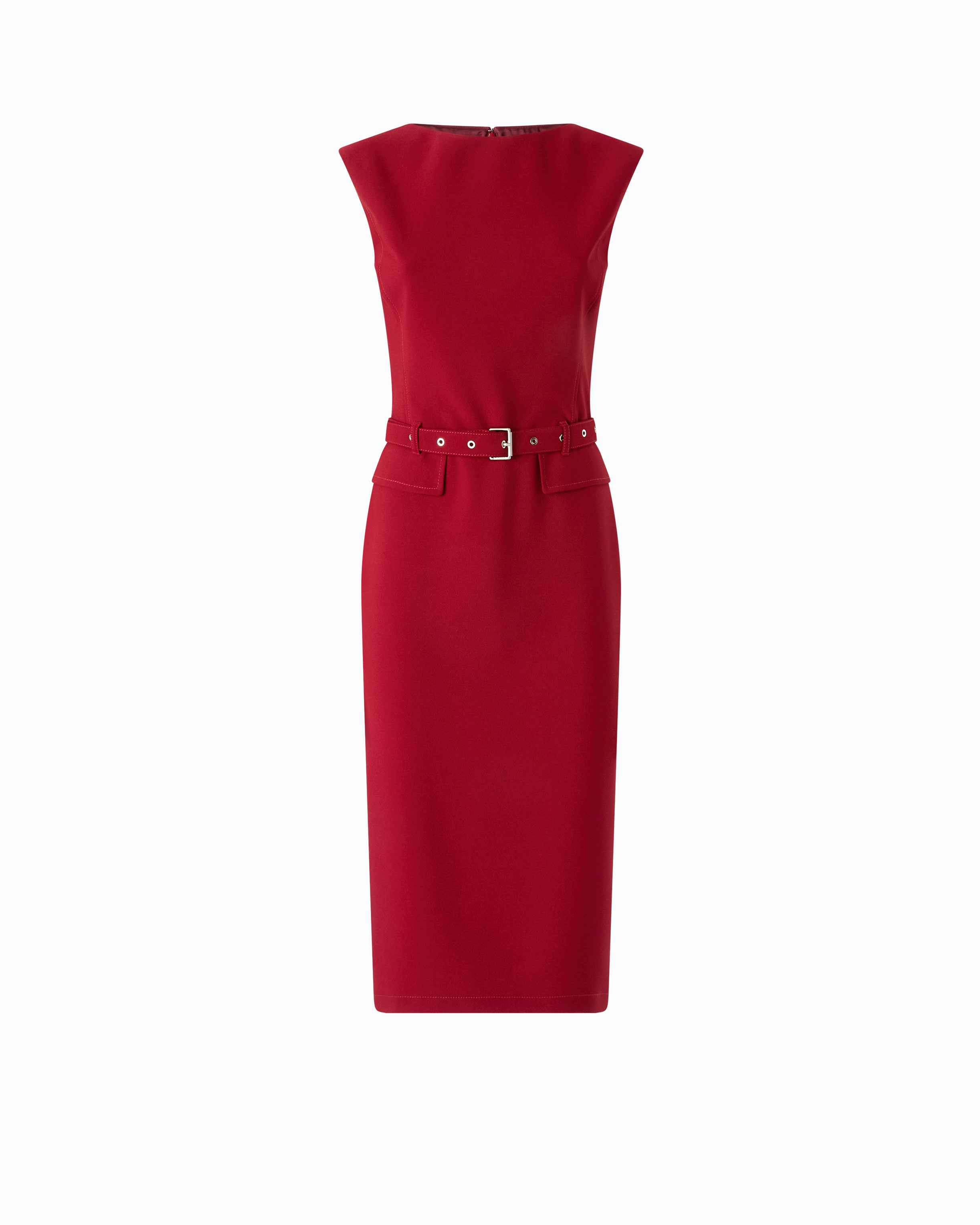 Robe fourreau mi-longue ceinturée PINKO Rouge