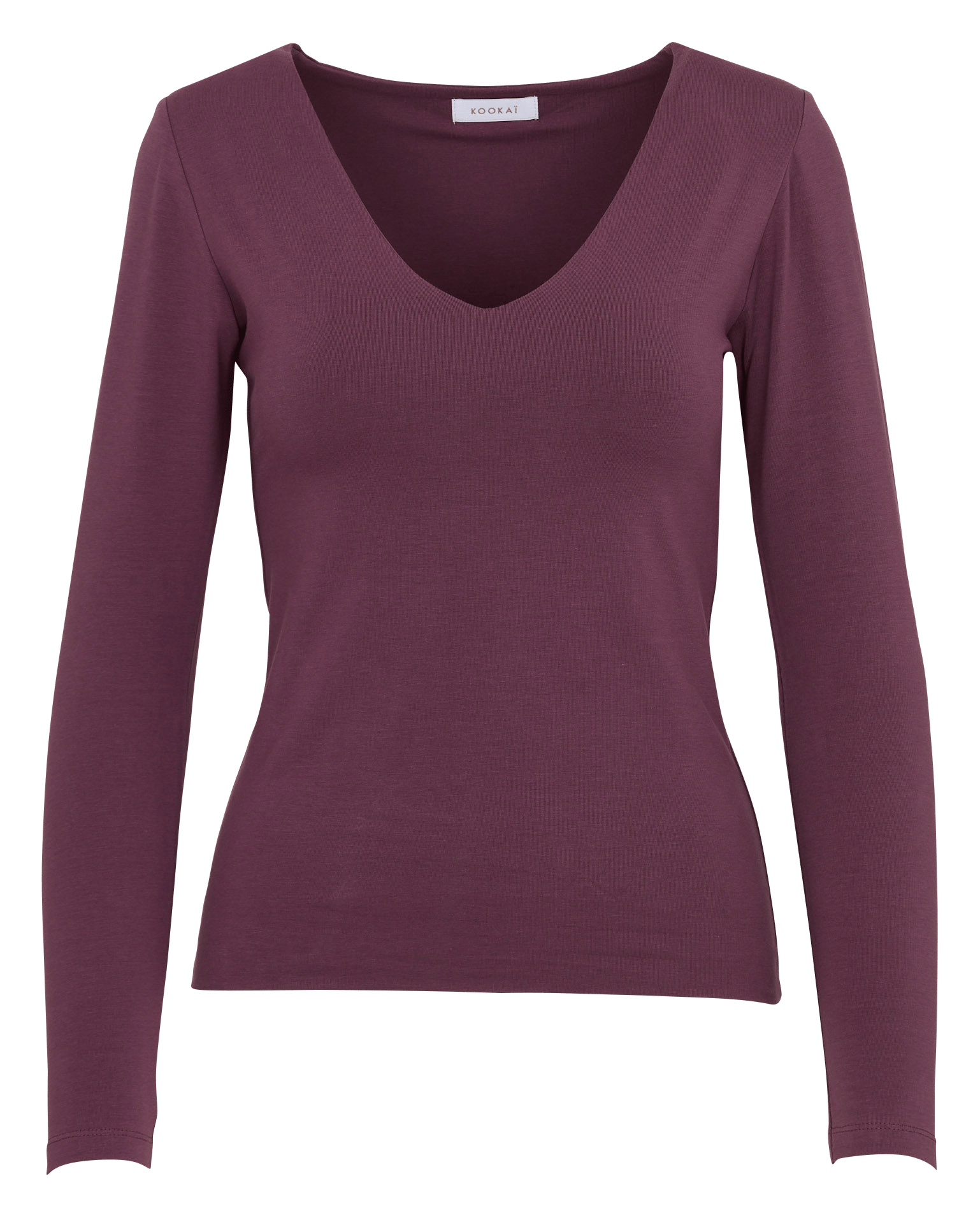 Einfarbiges V-Ausschnitt-T-Shirt aus Baumwollmischung KOOKAI