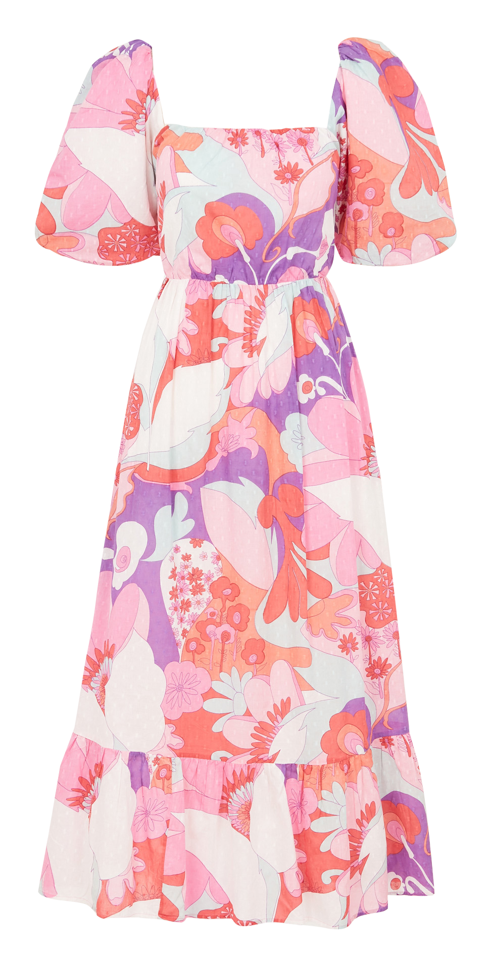 Long printed cotton dress ANTIK BATIK Pink