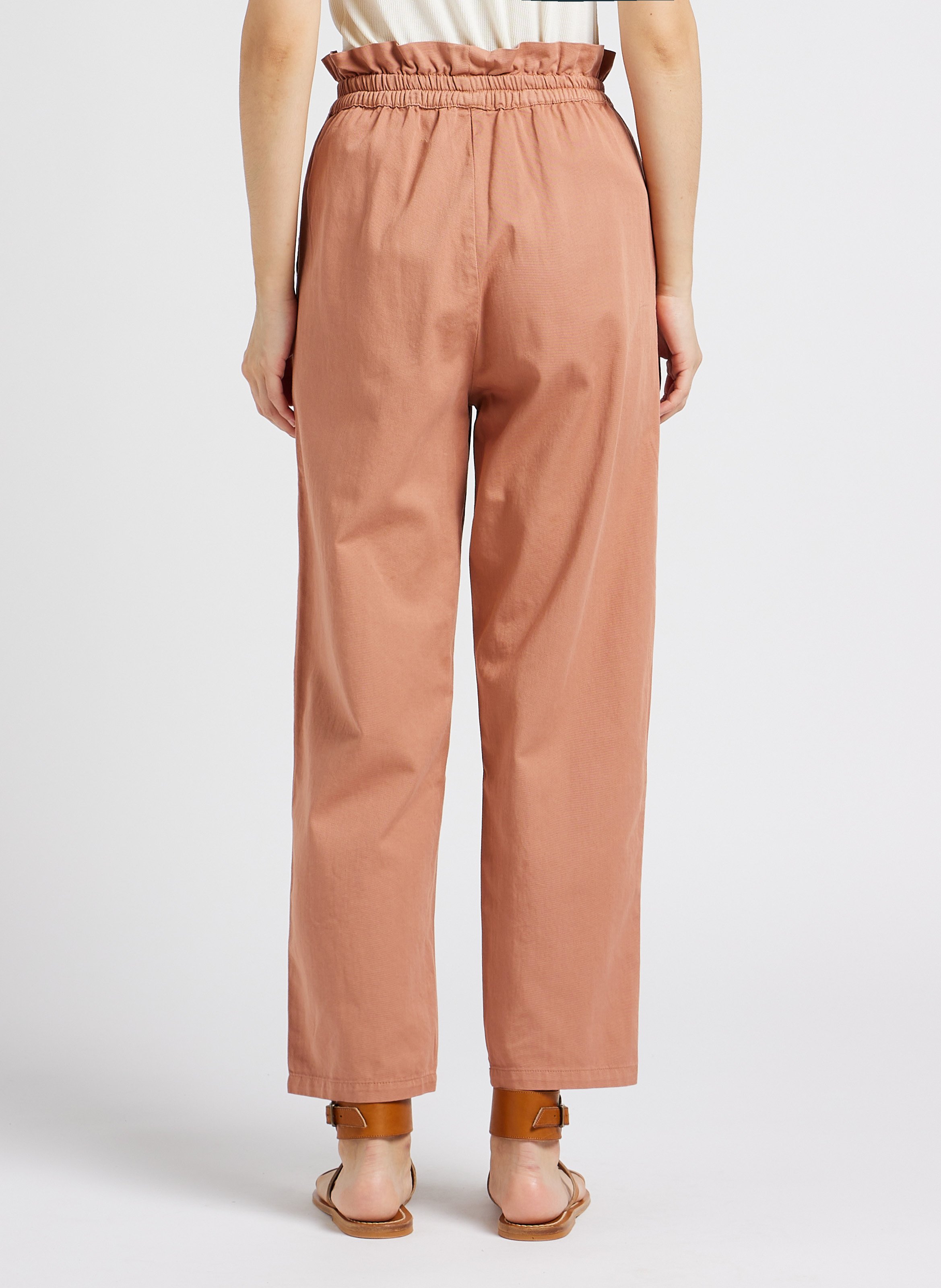 Pantalon carotte en coton THE NEW SOCIETY Rose