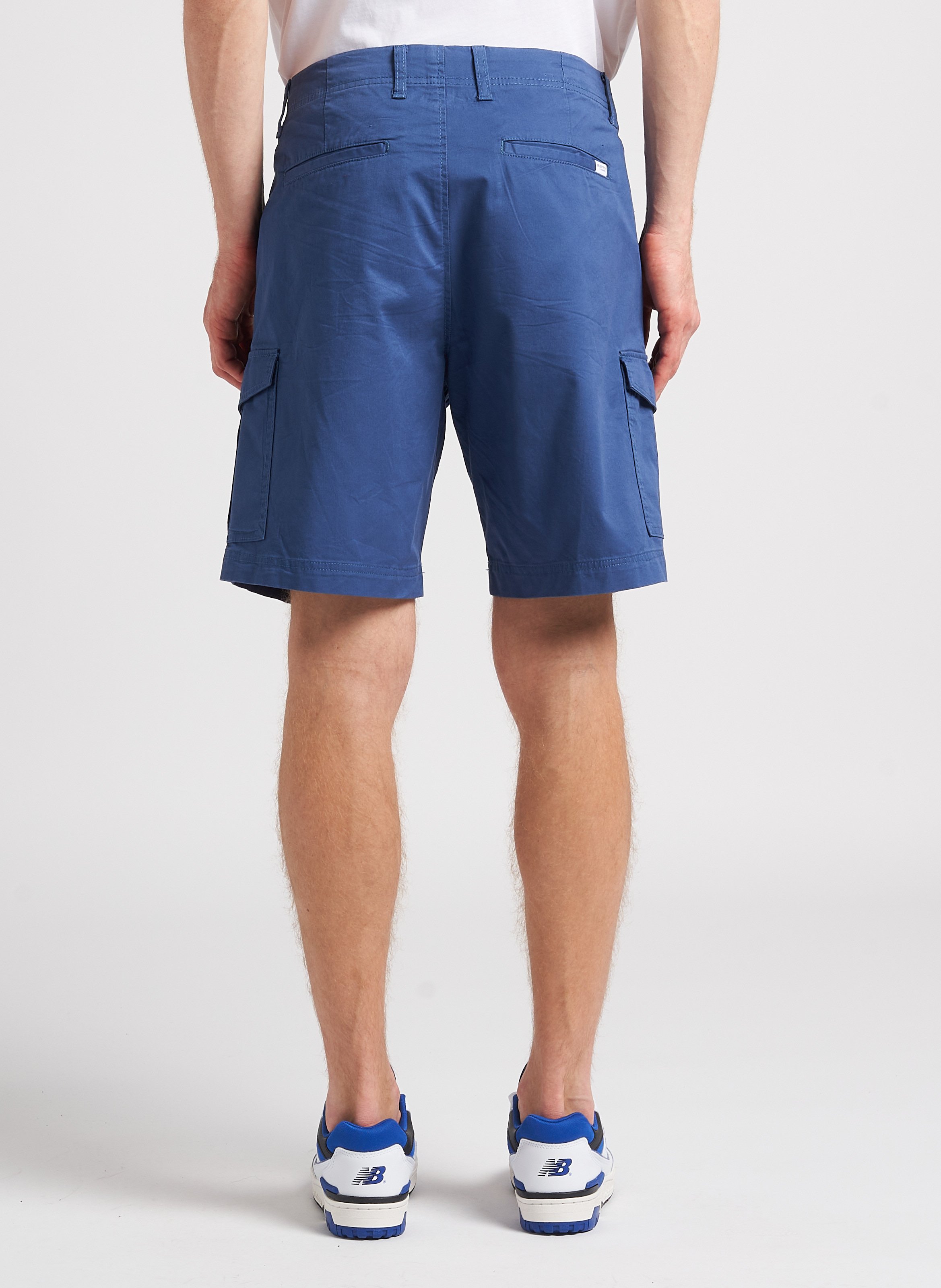 Straight organic cotton-blend Bermuda shorts SELECTED Blue