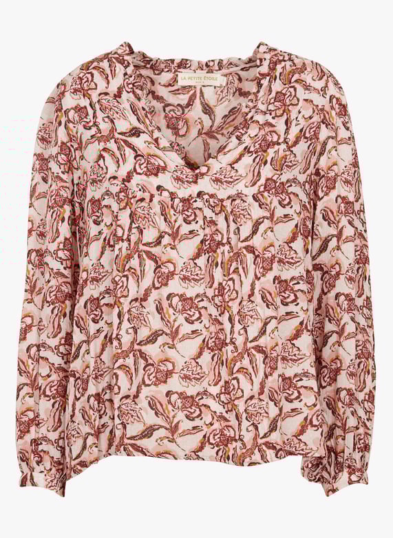 Loose-Fit printed v-Neck blouse Multicolored La petite etoile