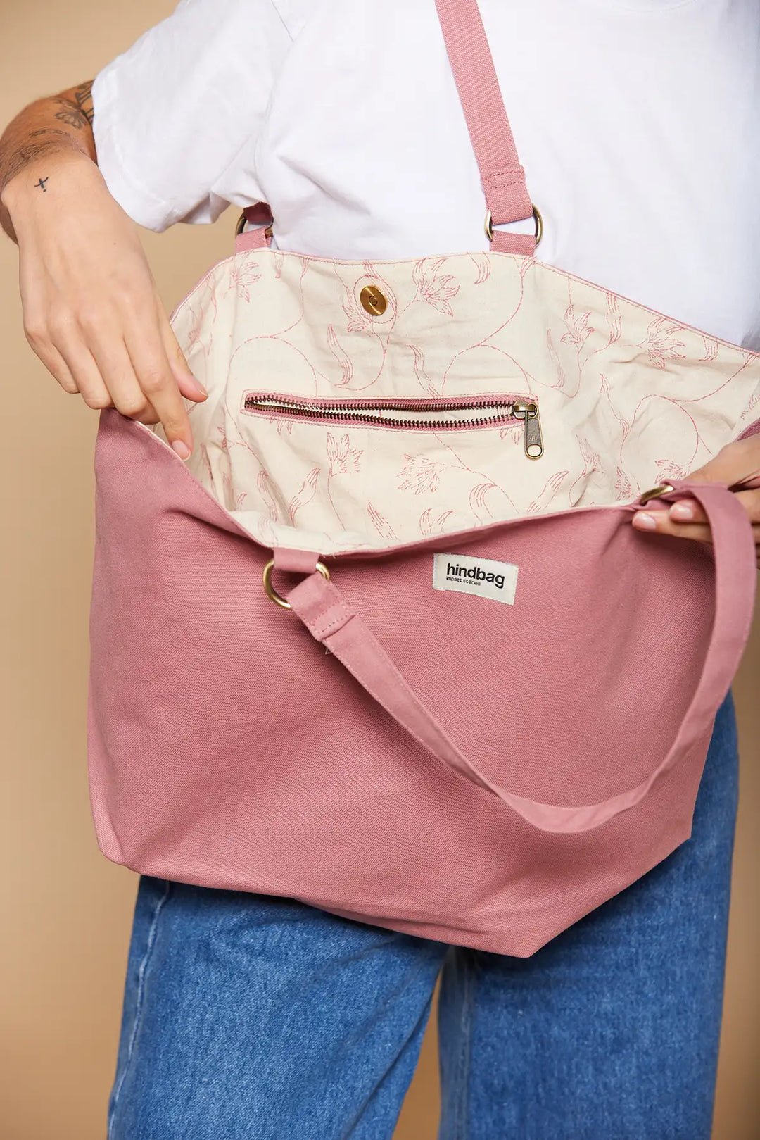 Cotton tote bag HINDBAG Pink