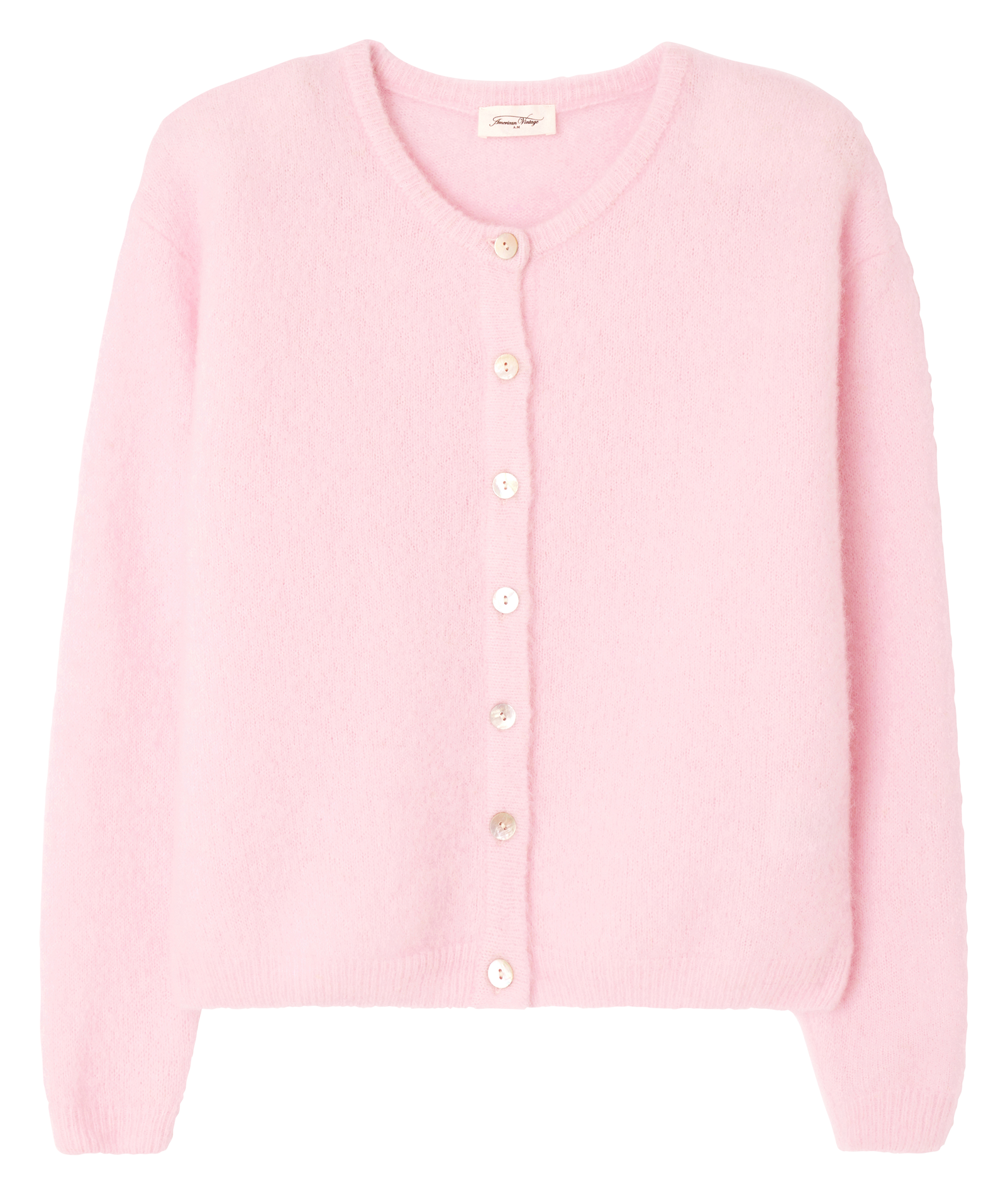 Gilet ample col rond en laine mélangée VITOW Dragee chine