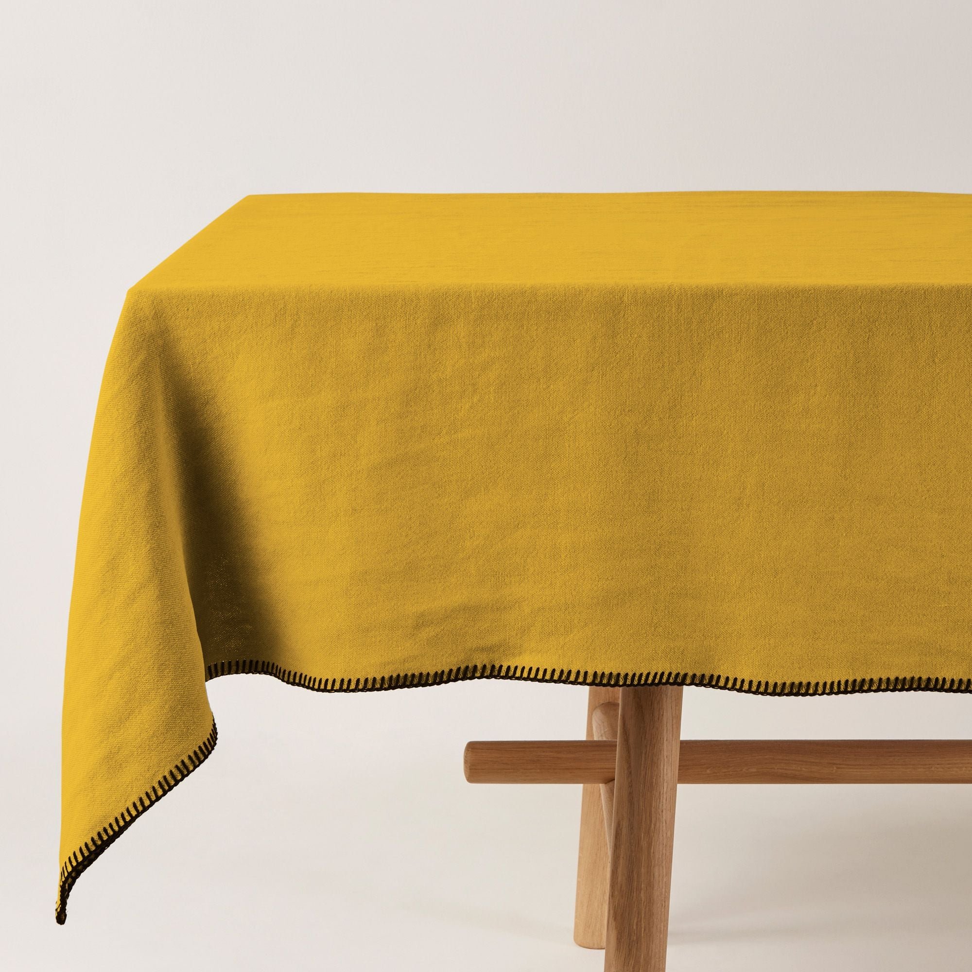 NINO - Rectangular linen tablecloth MADURA Yellow