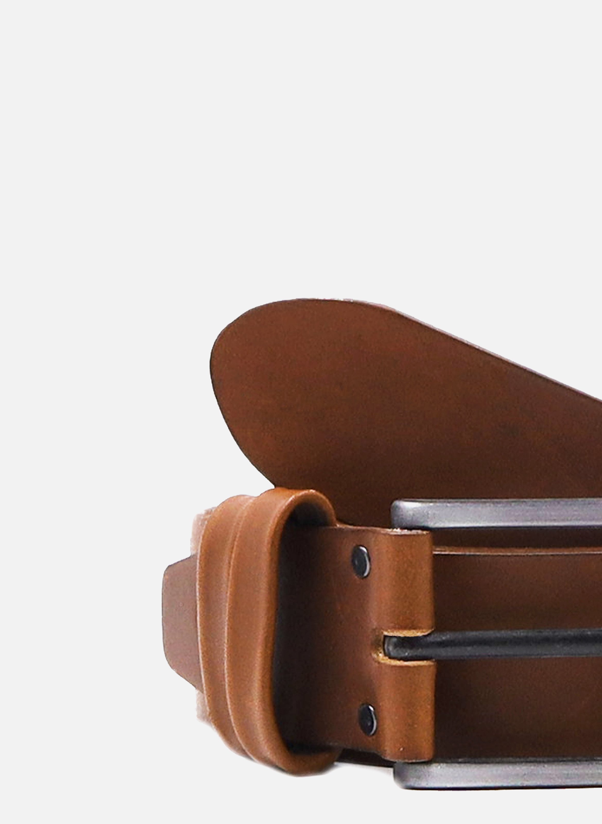 Smooth leather casual belt JULES & JENN Brown