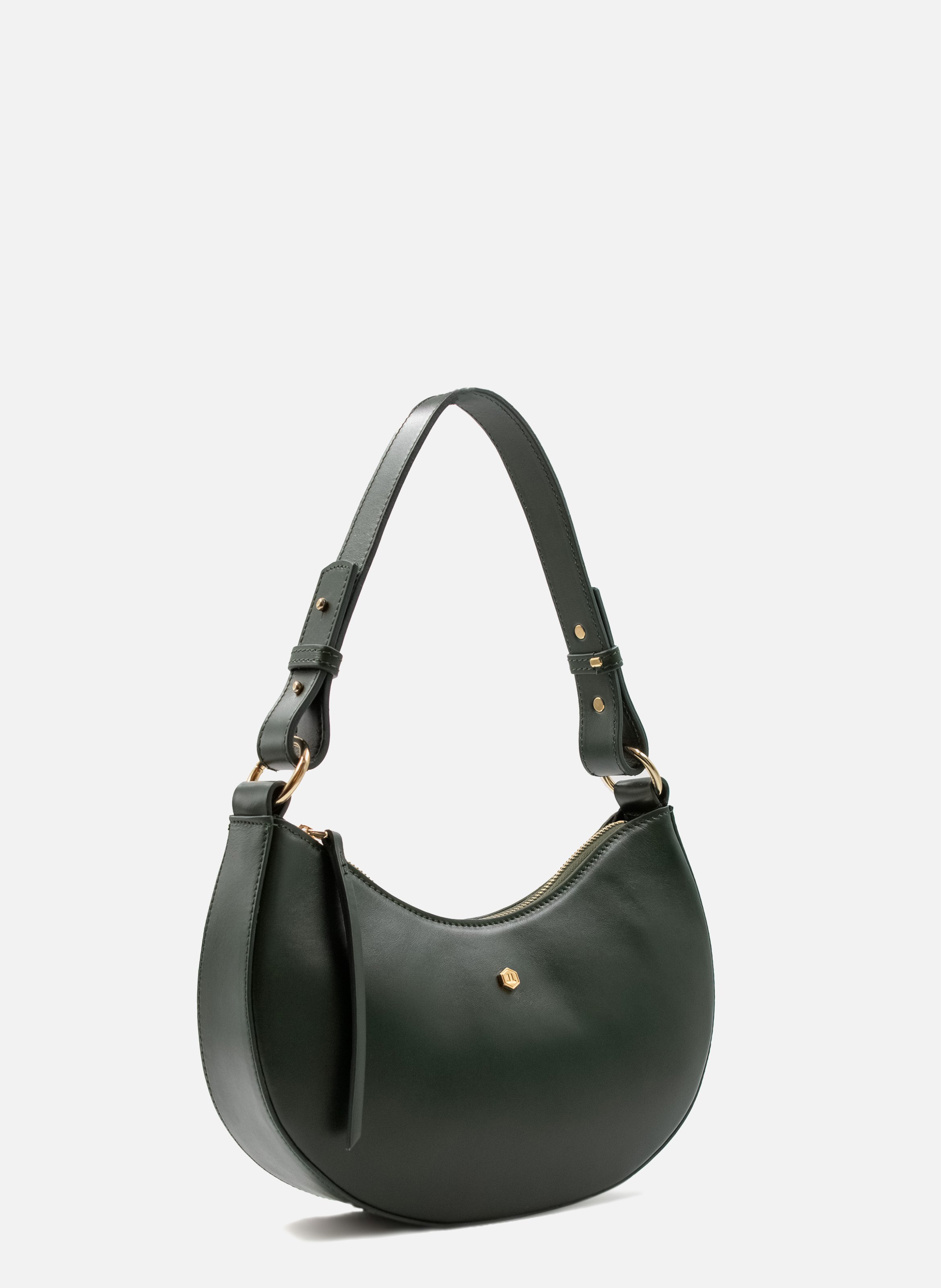 Smooth leather hobo bag Green
