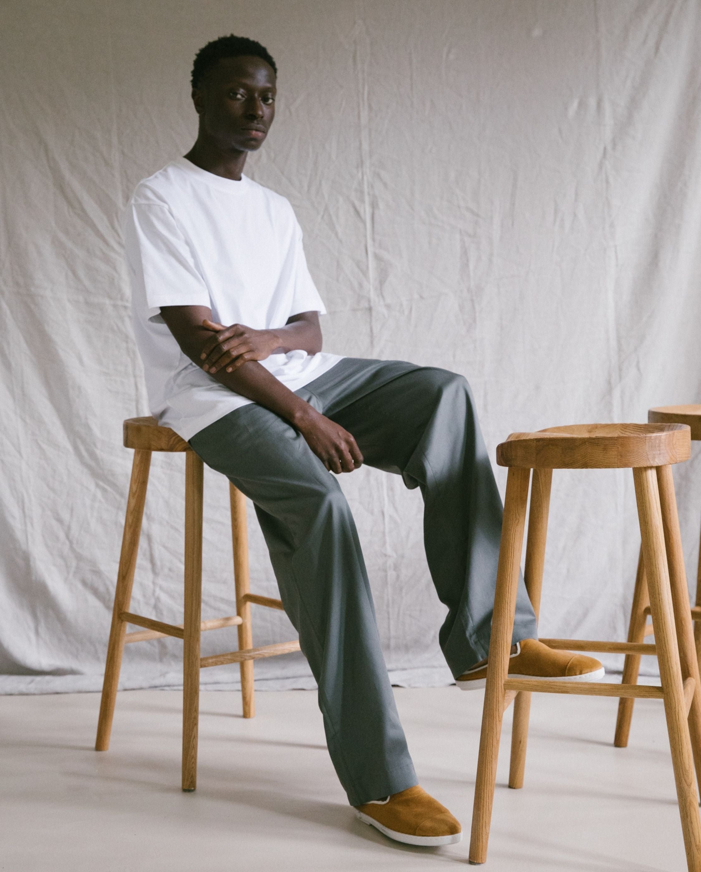 Men's leather mule, camel ANGARDE Brown