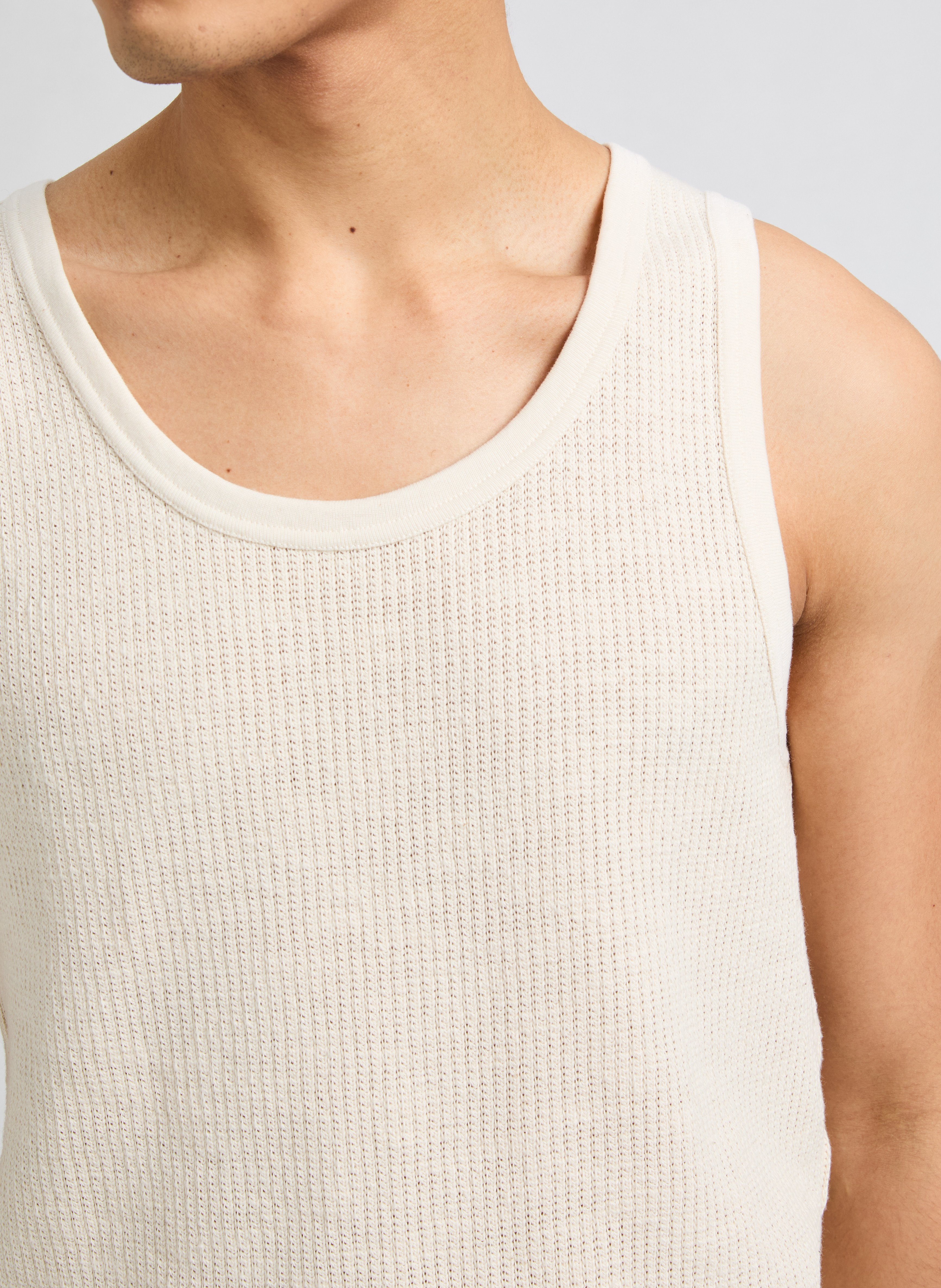 Ribbed cotton tank top SAISON 1865 Beige