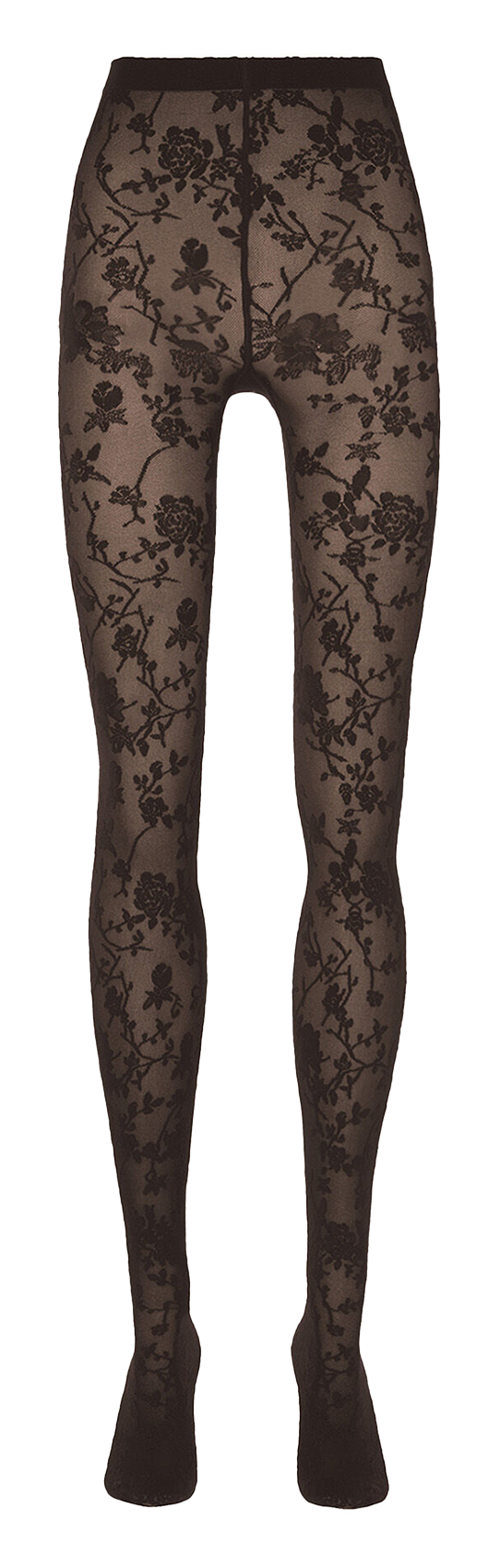 Floral lace tights Soft cacao Wolford Women Place des Tendances